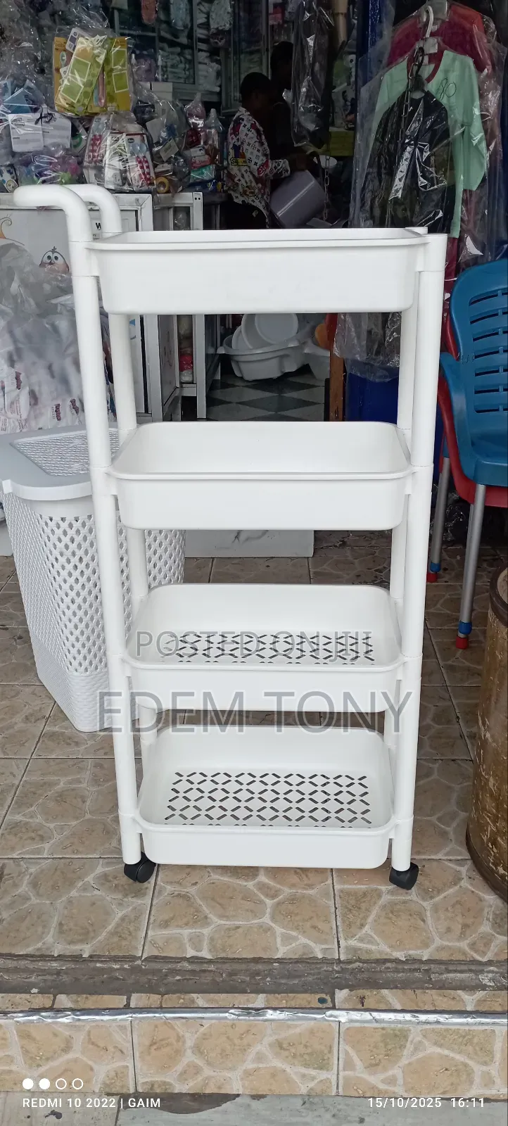 4-Tier Plastic Storage Trolley