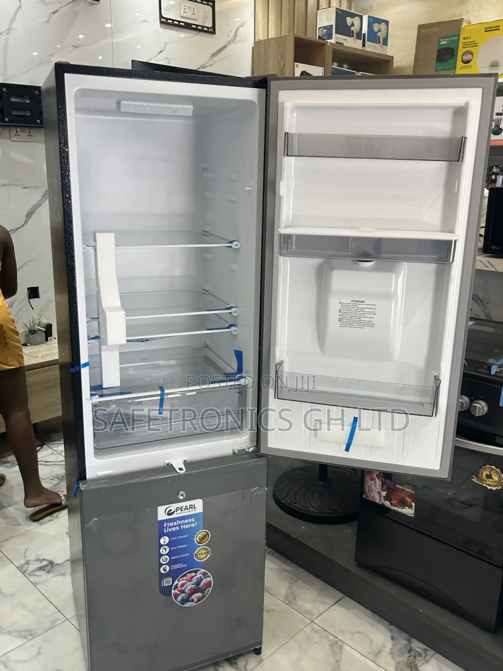 Pearl Energy Efficient Pf-370-13m 2 Doors Bottom Mount 262l Fridge ~~