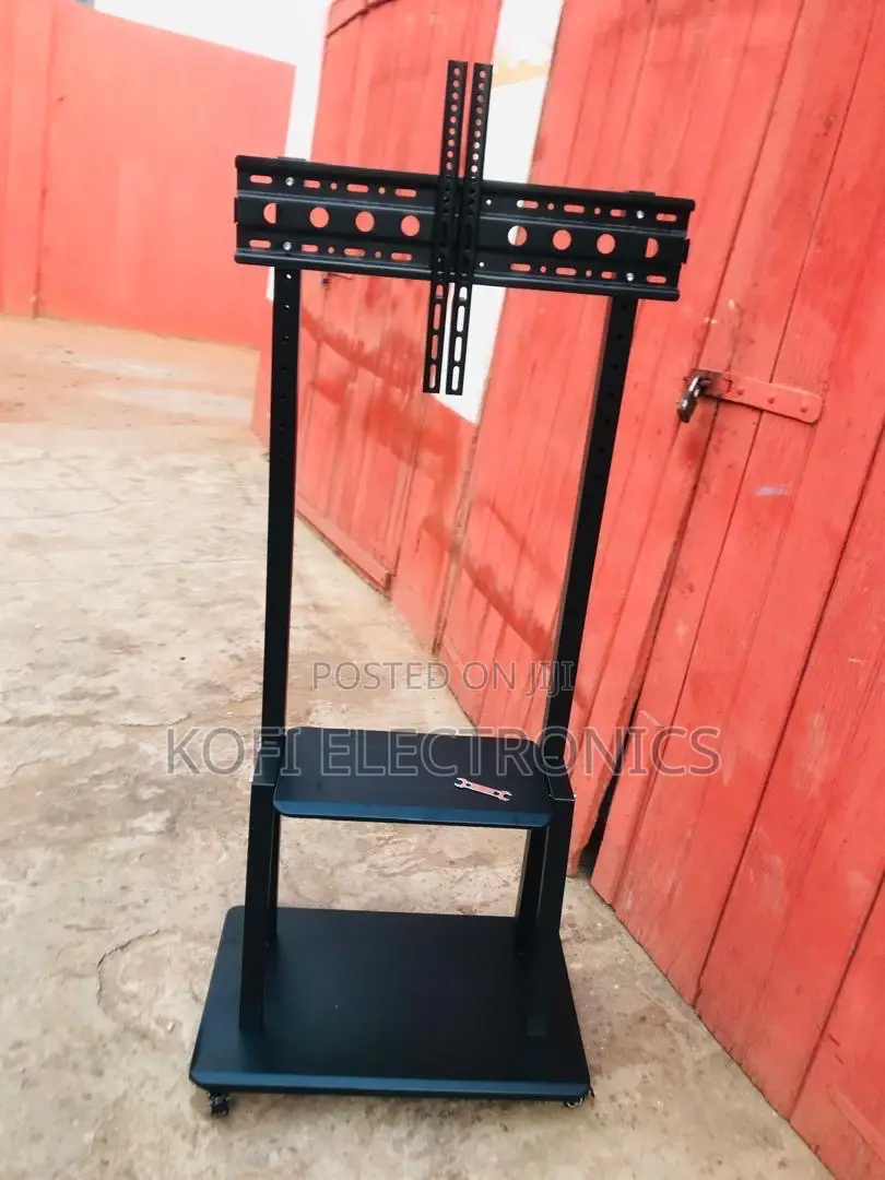 Professional Mobile Tv Stand With Dual Shelves