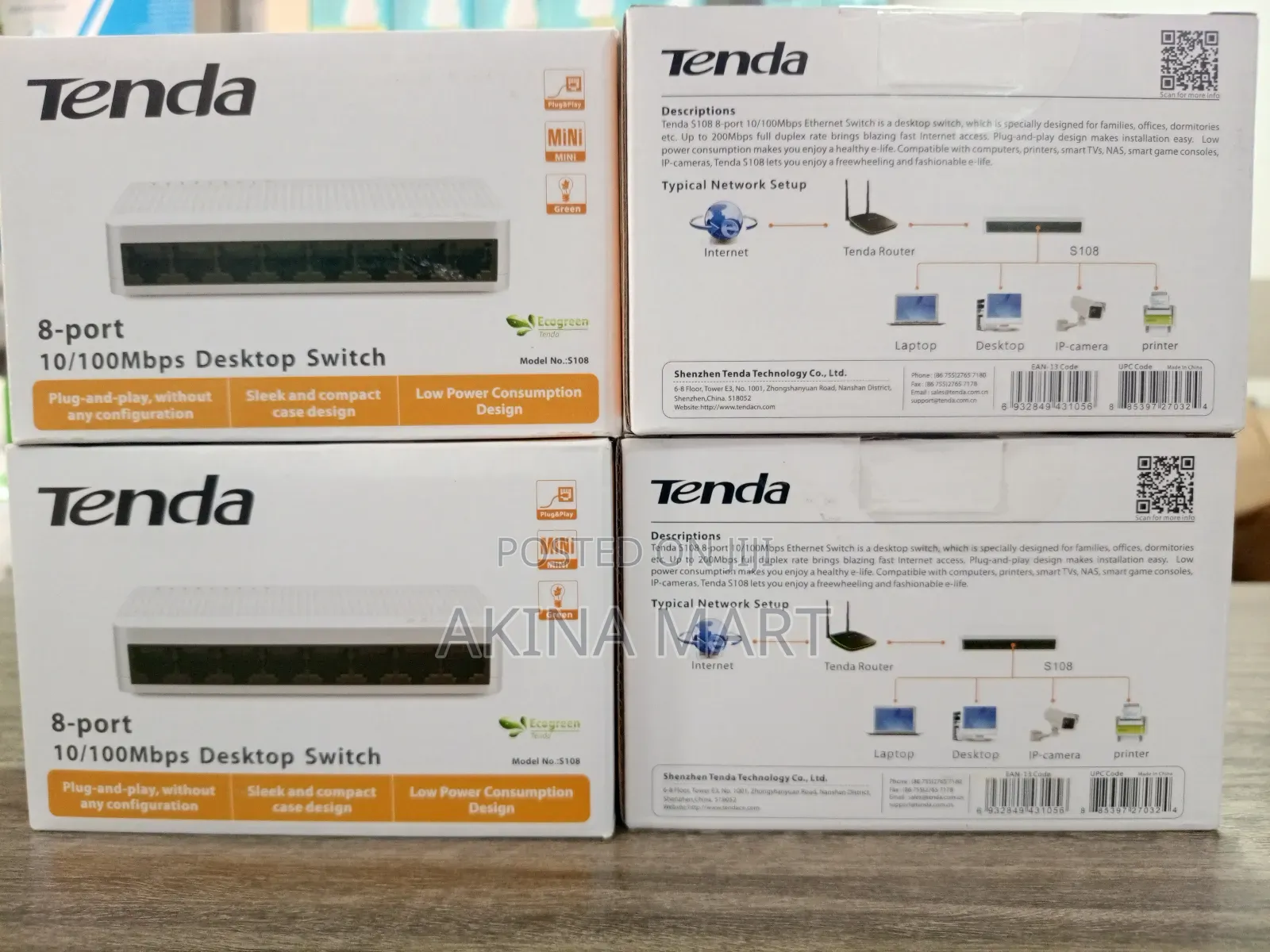 Tenda 8 Port 10/100mbps Desktop Switch