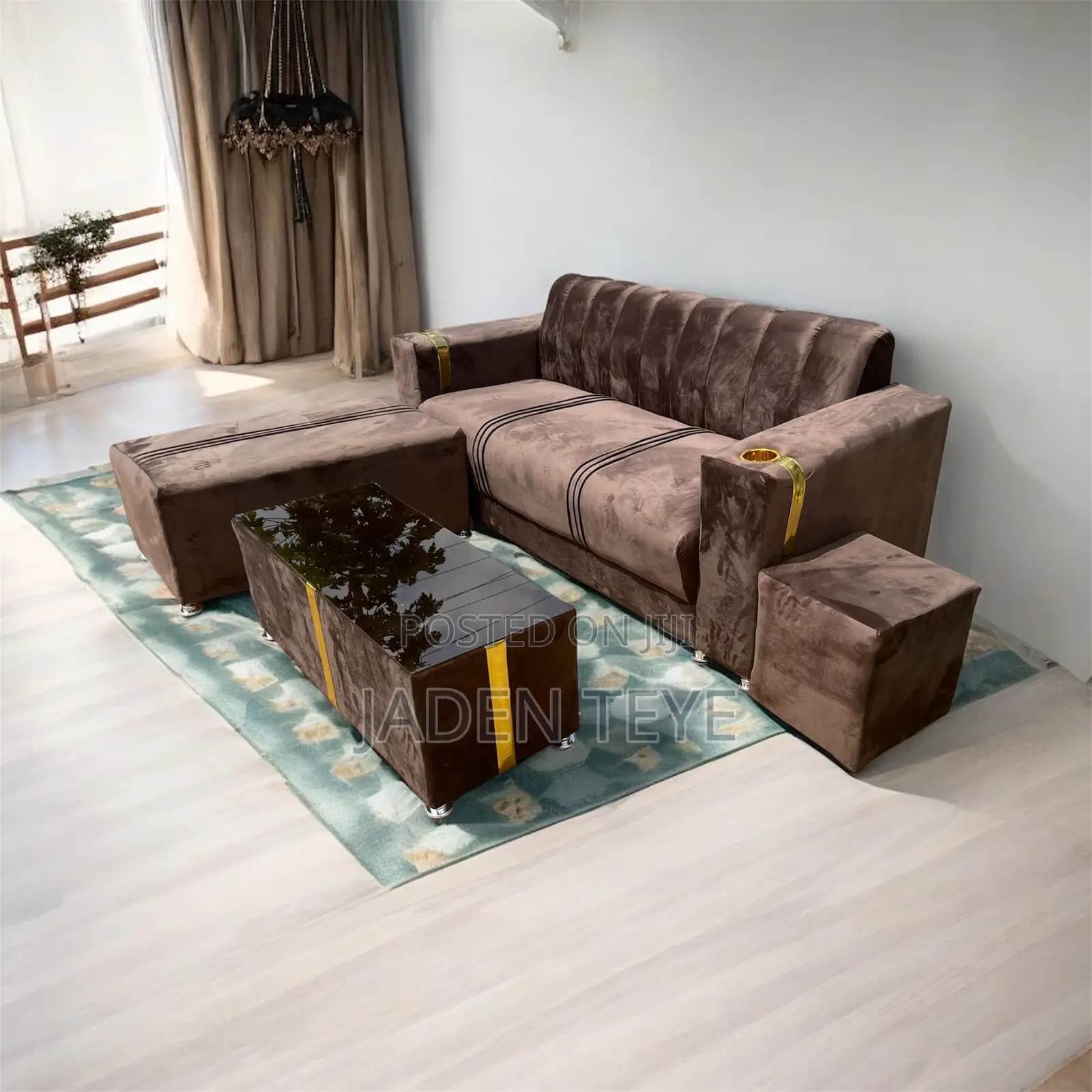 Brown New Luxury 3 in One Set Sofa