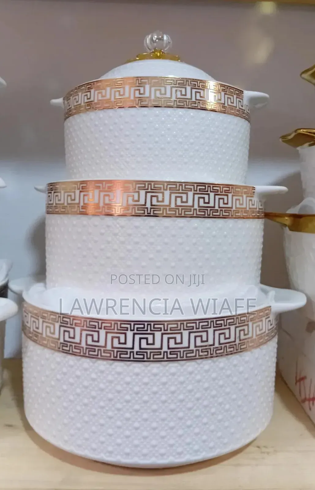 3pcs Ceramic Bowls With Ceramic Lid