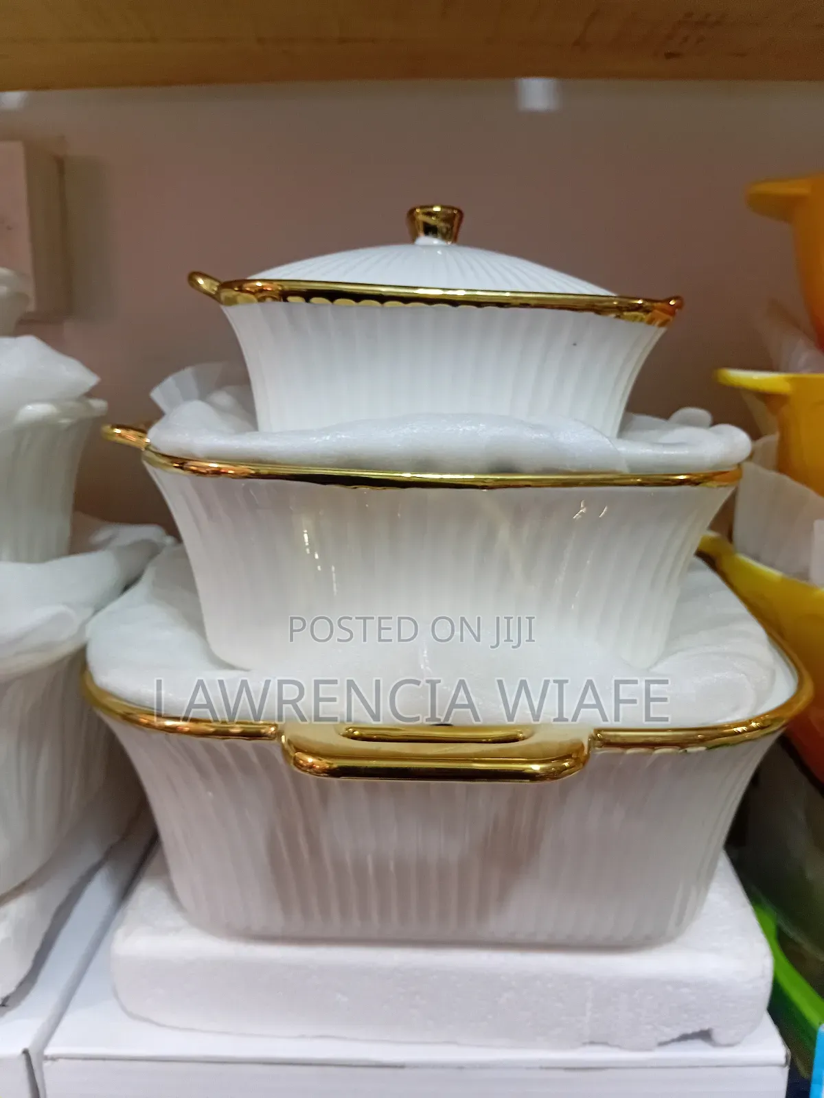 3pcs Ceramic Bowls With Ceramic Lid
