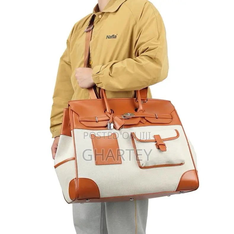 Elegant Hermès Canvas Leather Birkin Travel Bag – Timeless Luxury