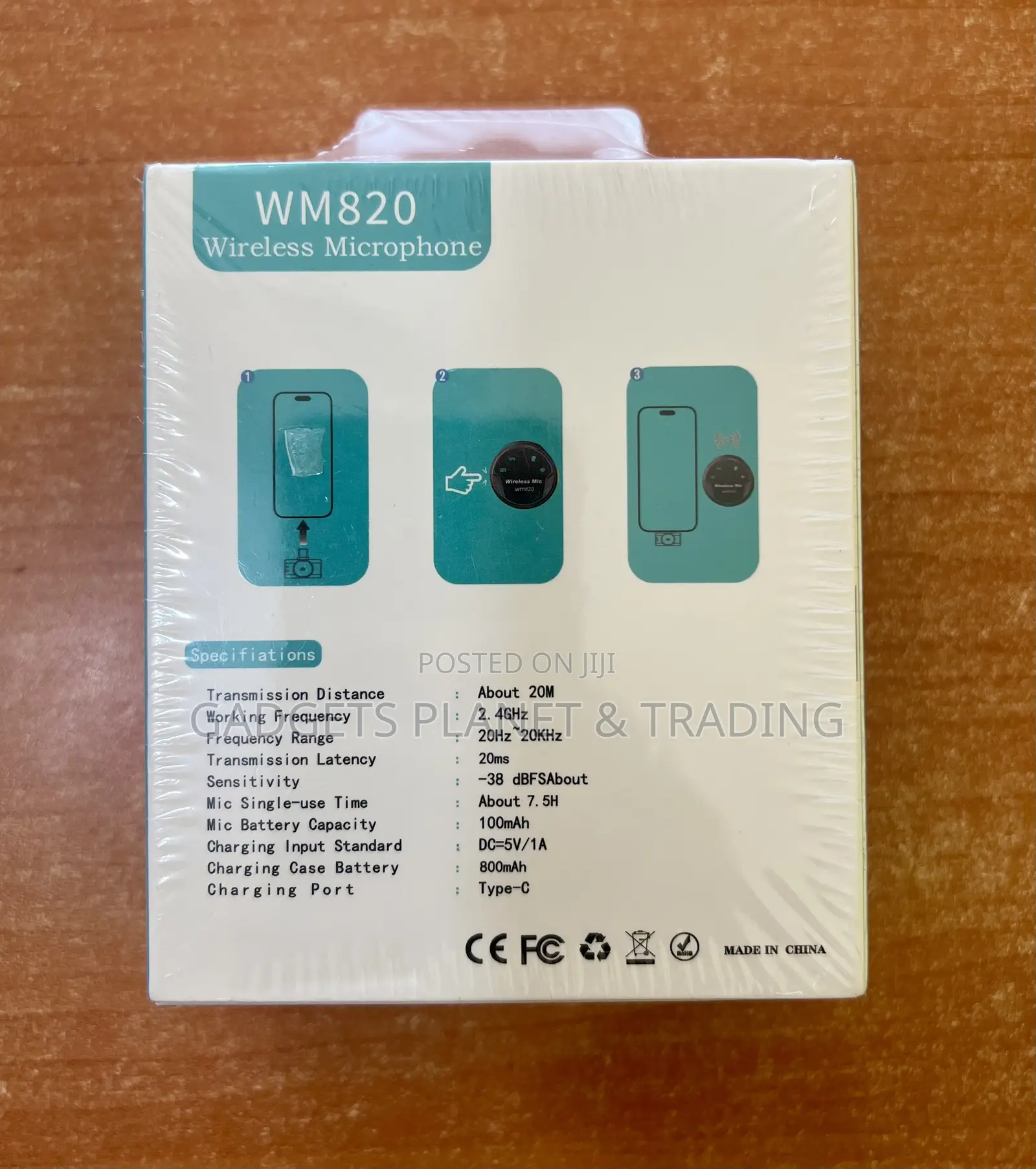 Wm820 Phone Wireless Lapel Microphone for Usb-C Type C and iPhone