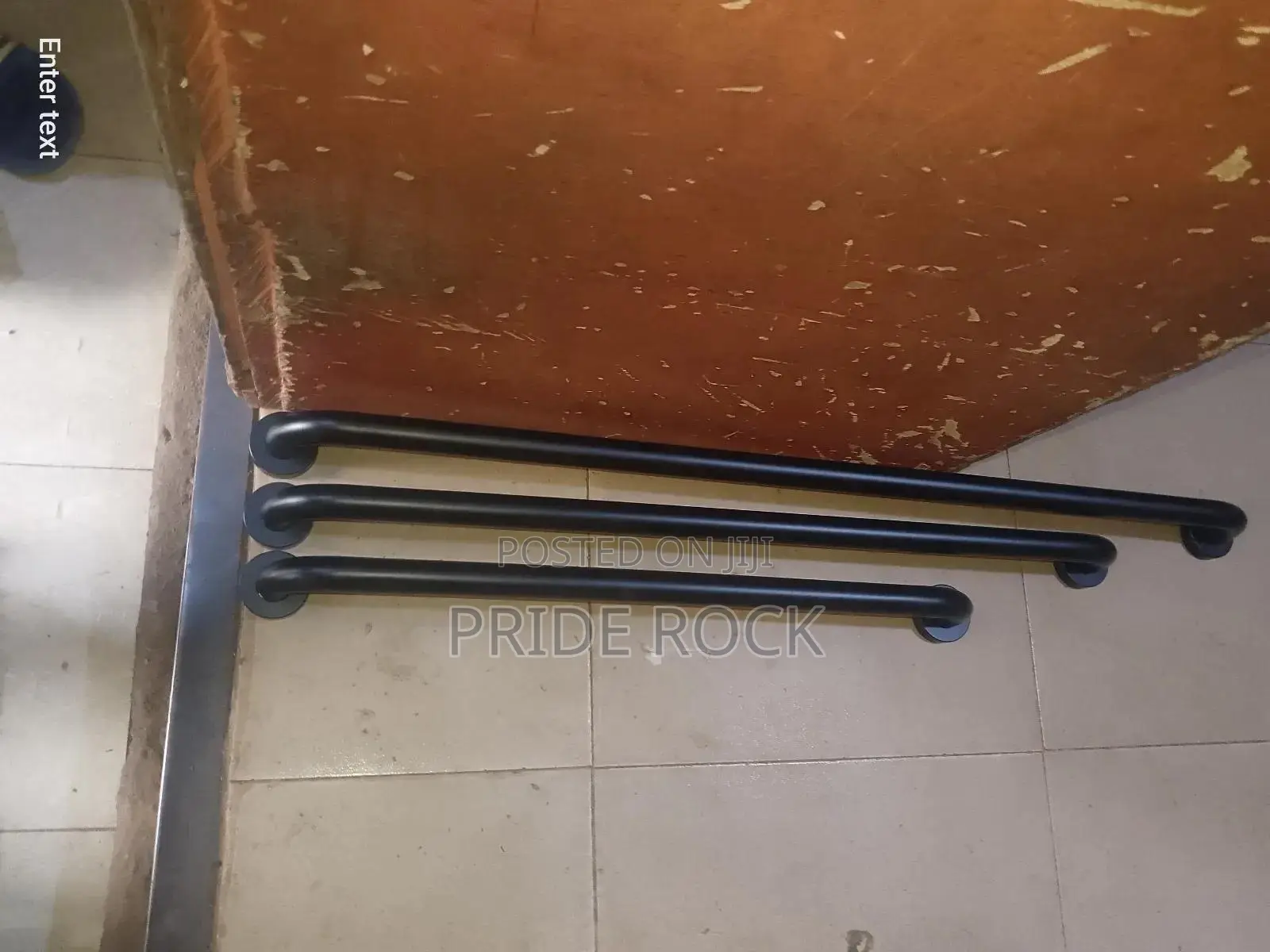Towel Bar, Grab Bar, Black And Stainless, Chrome