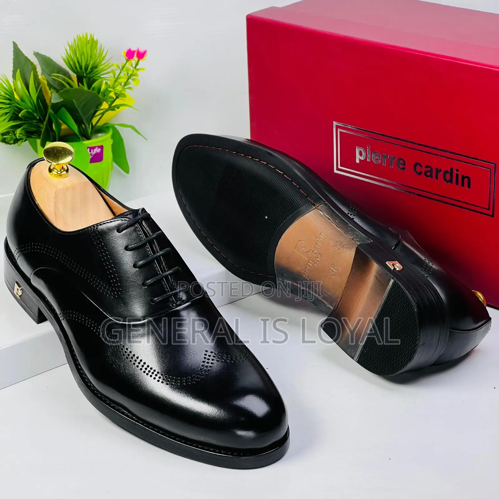 Pierre Cardin Black Men’S Leather Lace Shoe