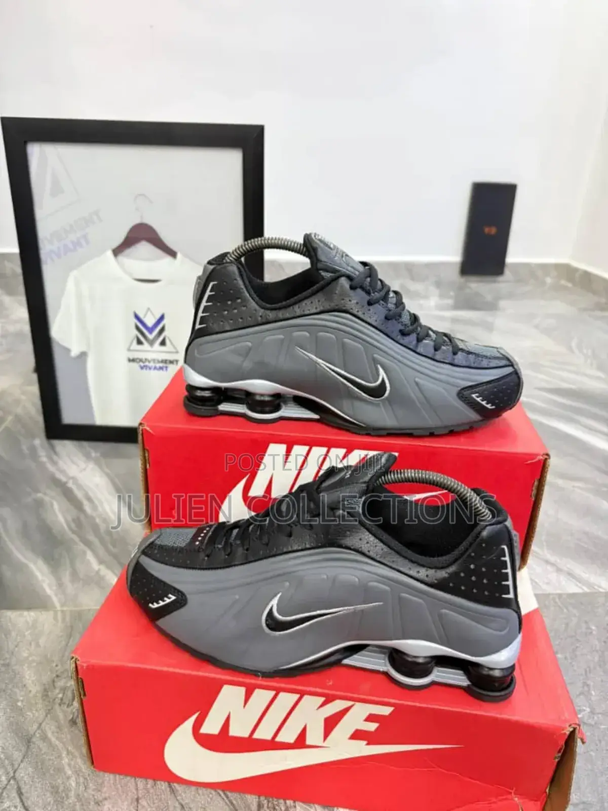 Nike Air Shox Ash Black and Silver