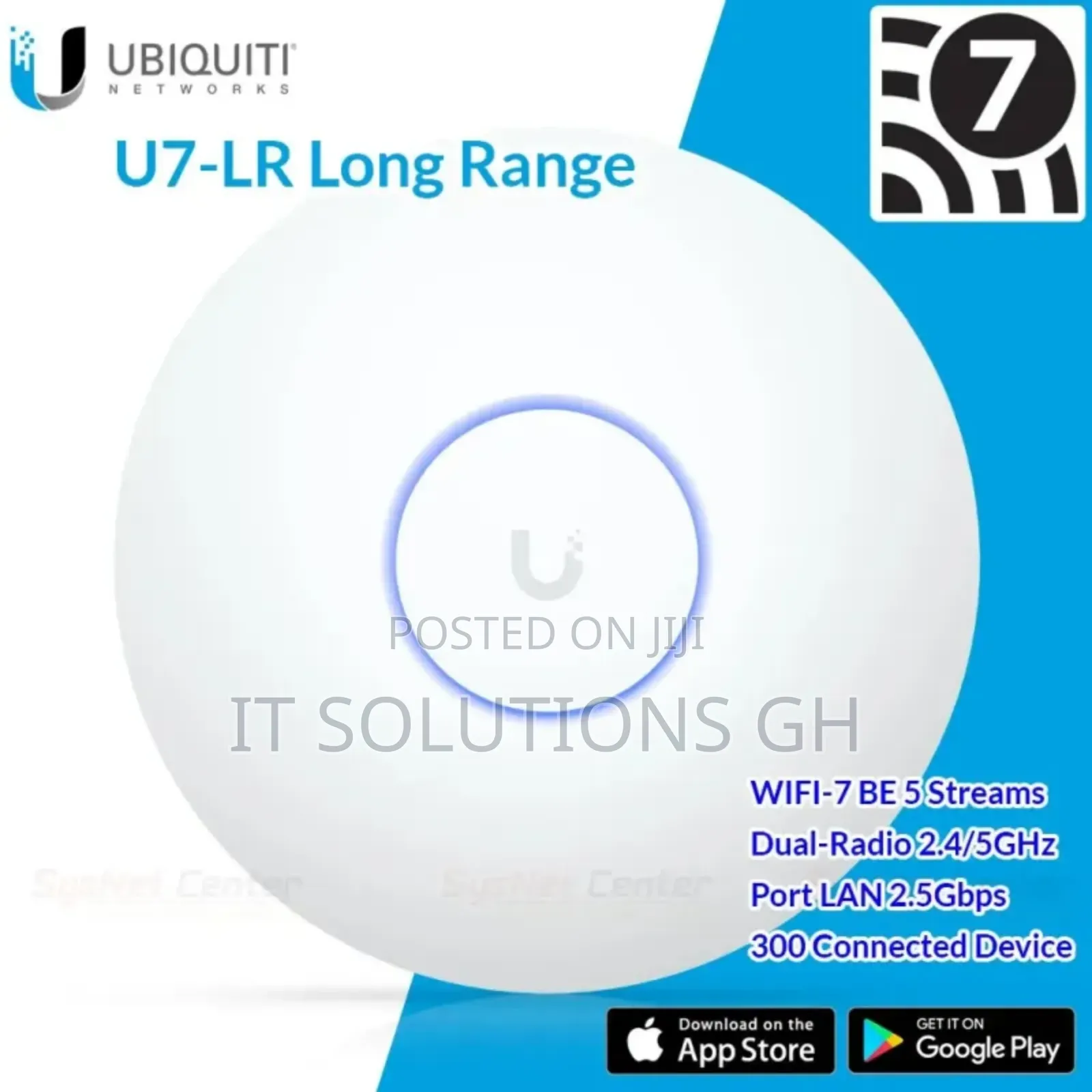 Ubiquiti Unifi 7 Long-Range Access Point Wi-Fi 7 Dual-Band , 4.98gbps