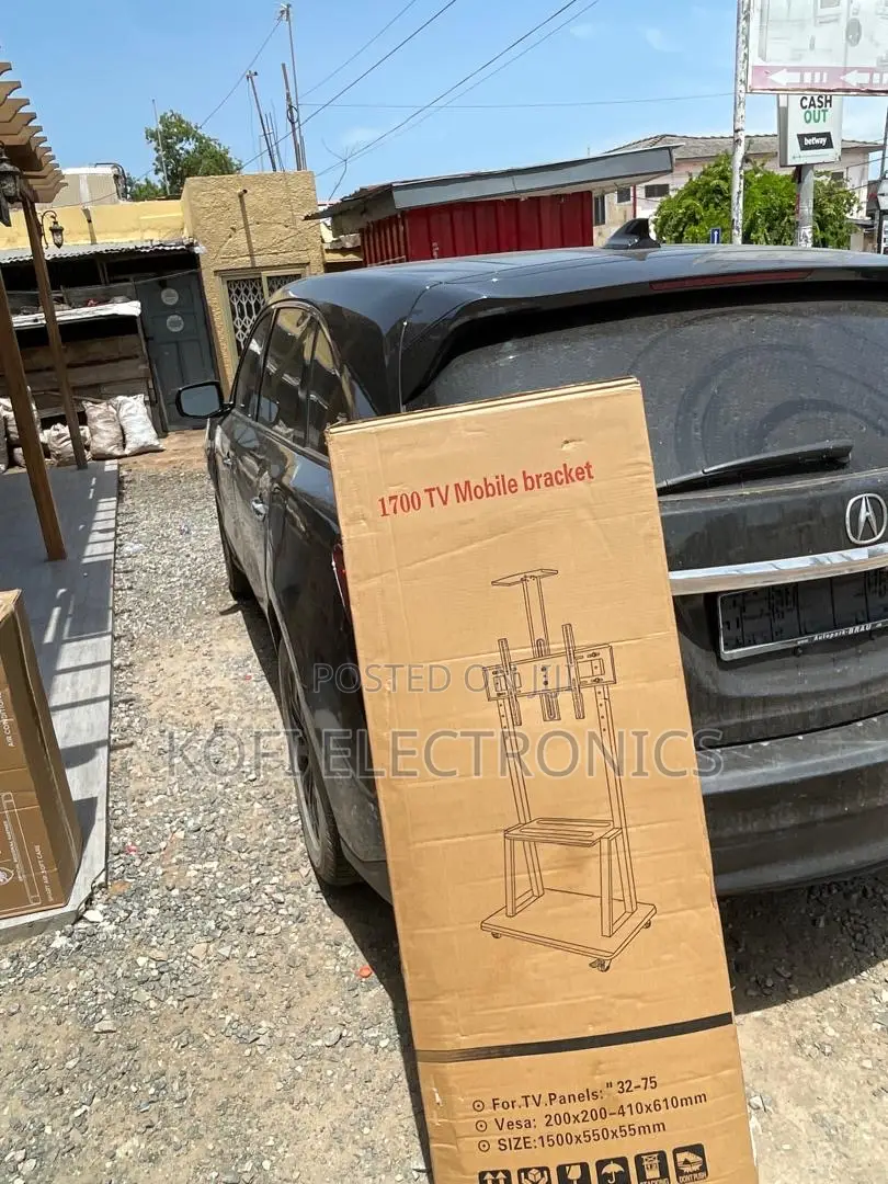 Universal Mobile Tv Cart With Double Shelves 32-75”