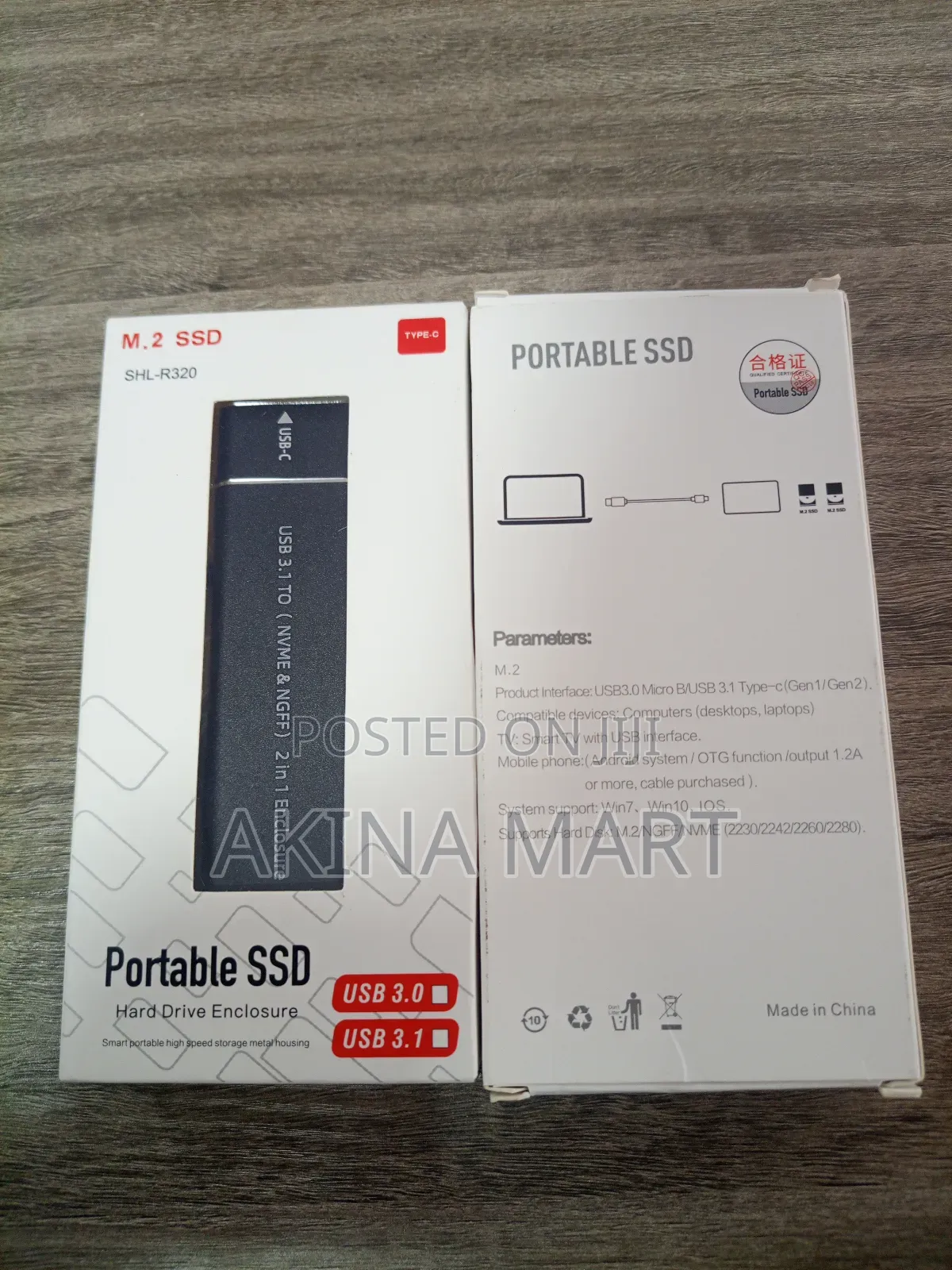 M.2 Portable SSD Hard Drive Enclosure 2in1