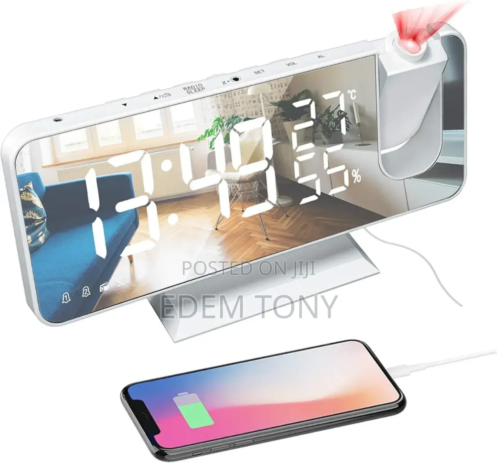 Projector Alarm Clock With Radio