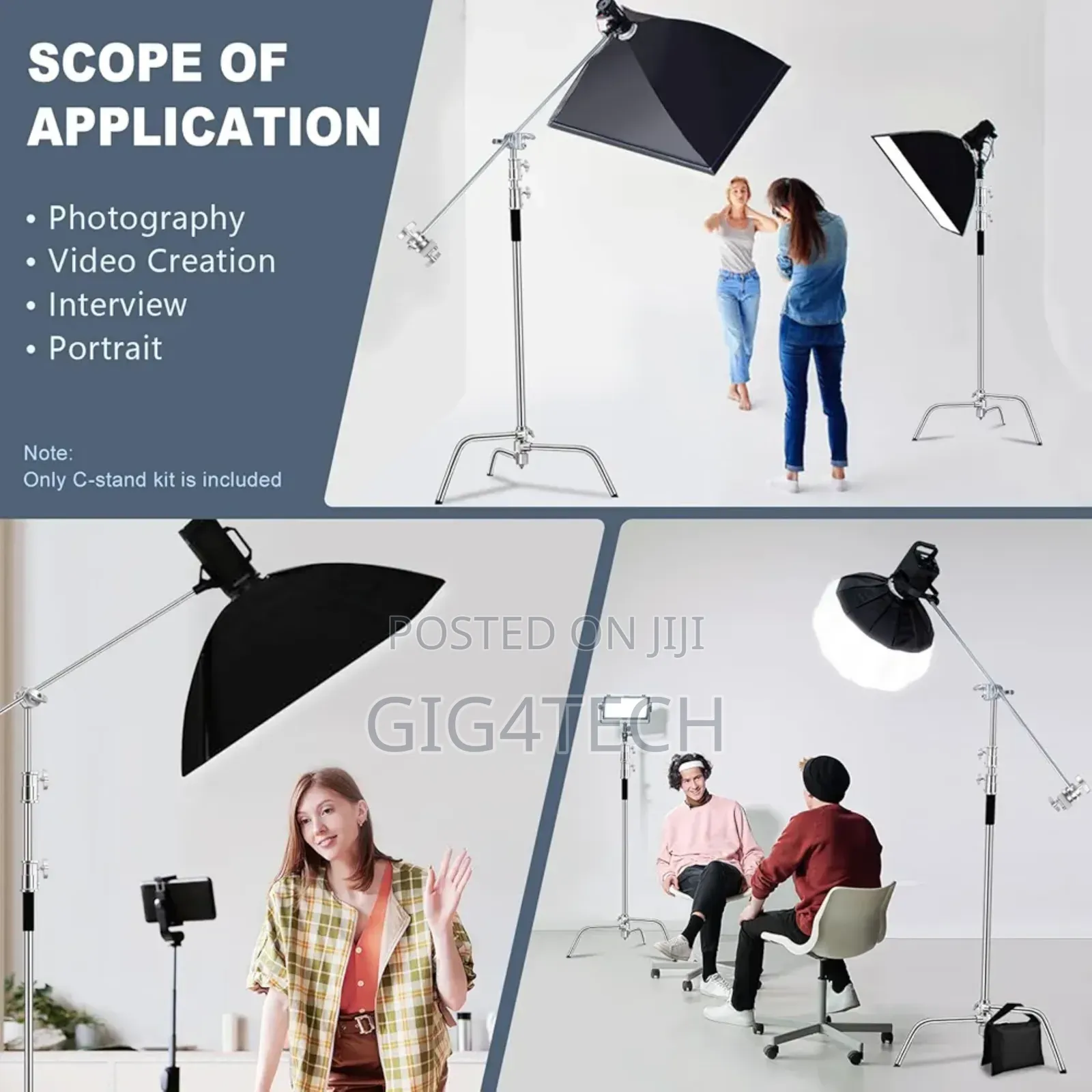 C Stand for Studio Light Photography and Videography Accessories 20kg