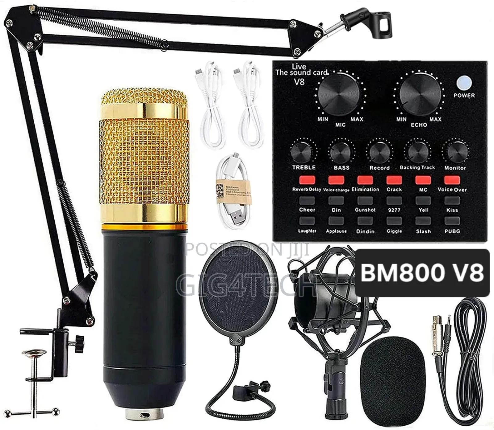 Studio Microphone Bm800 With V8 Sound Card