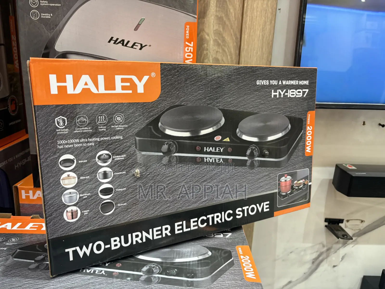 Sealed in Box Haley-Hy-1891 2 Electric Hot Plate(Black) 
