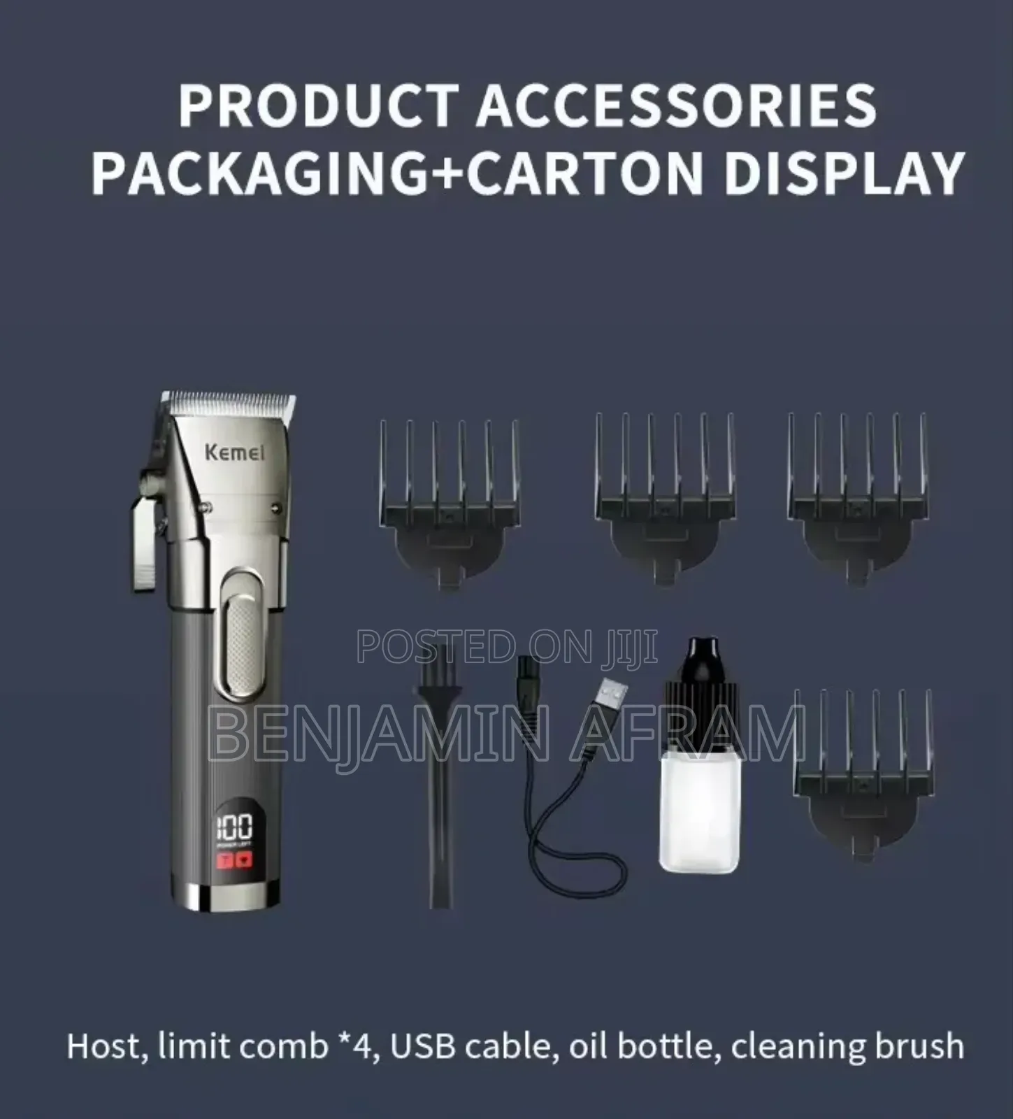 Kemei Rechargeable Cordless Hair Clippers Km-1896