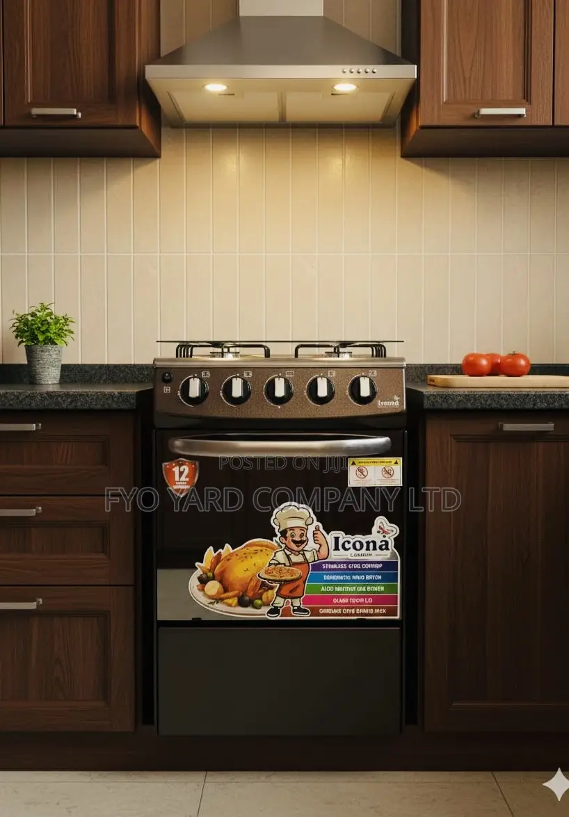 Icona London Four-Burner Auto Ignition Gas Stove With Oven :