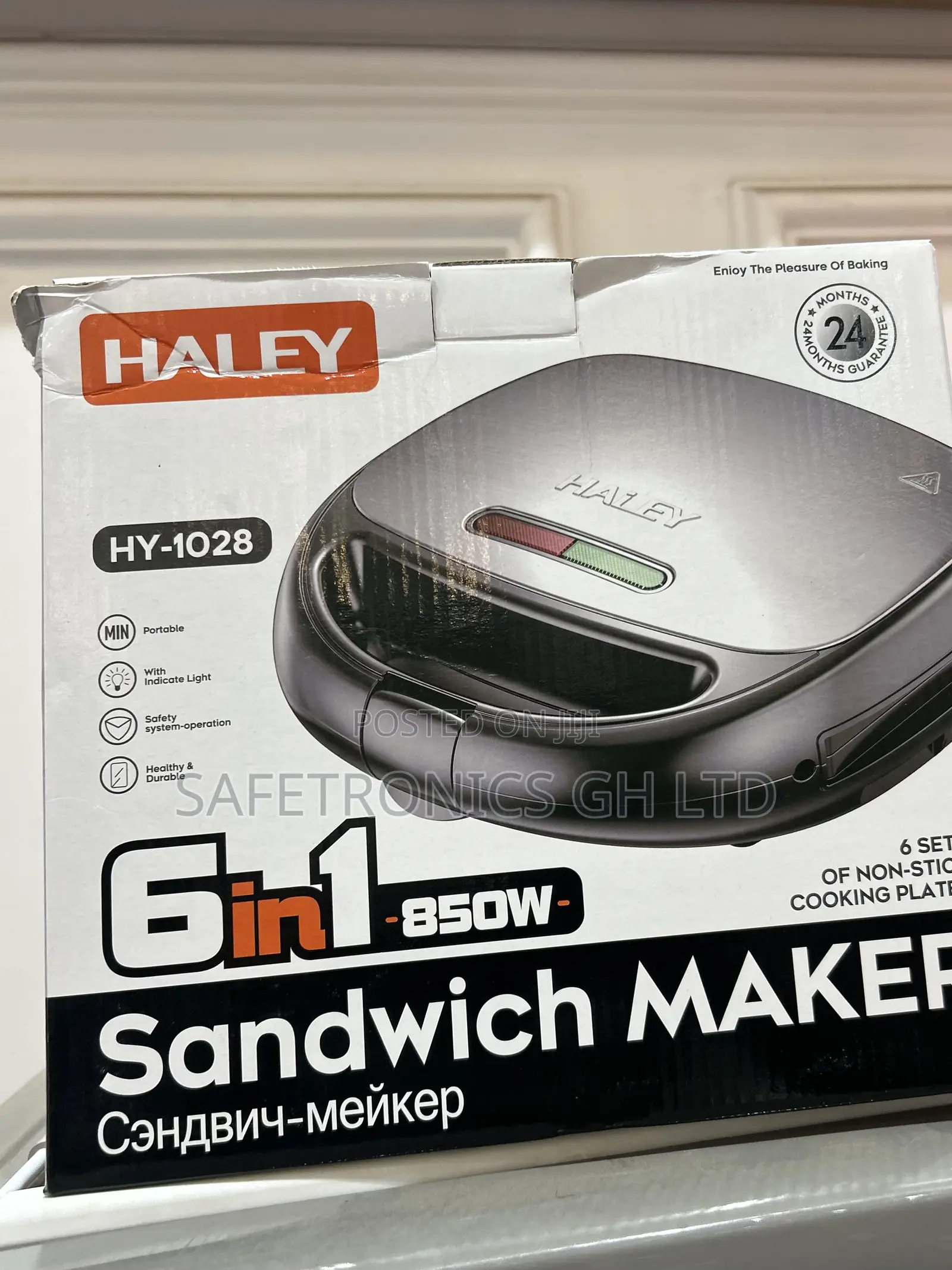 Haley Fast Heating 850 Watts 6 in 1 Hy-1028 Sandwich Maker