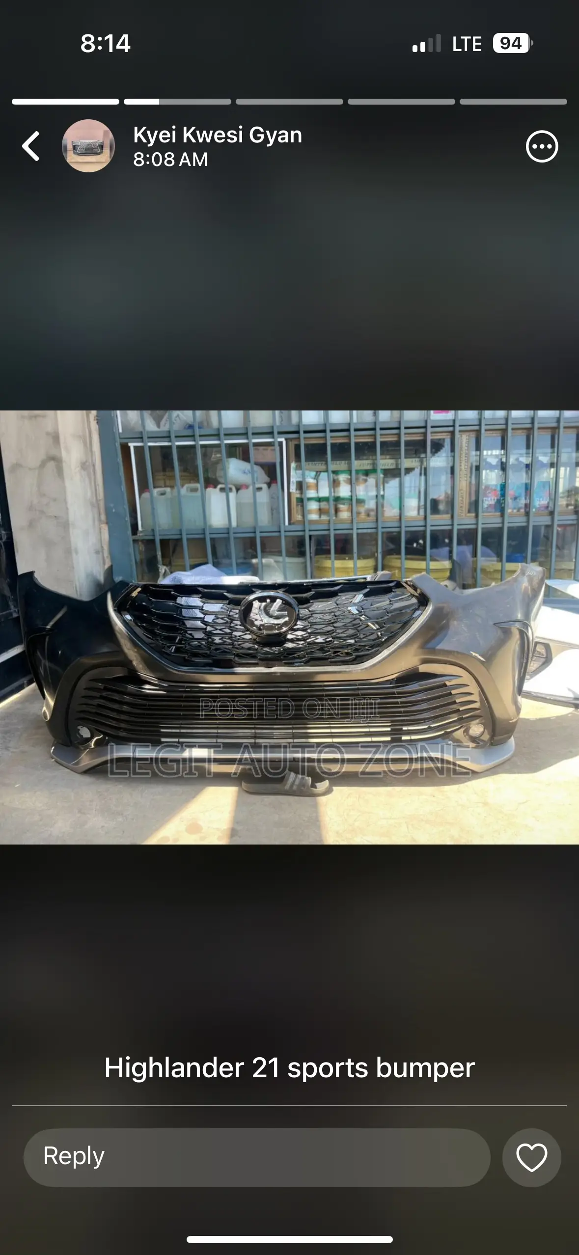 Toyota Highlander 2021,2022,2023,2024, Front Bumper Complete