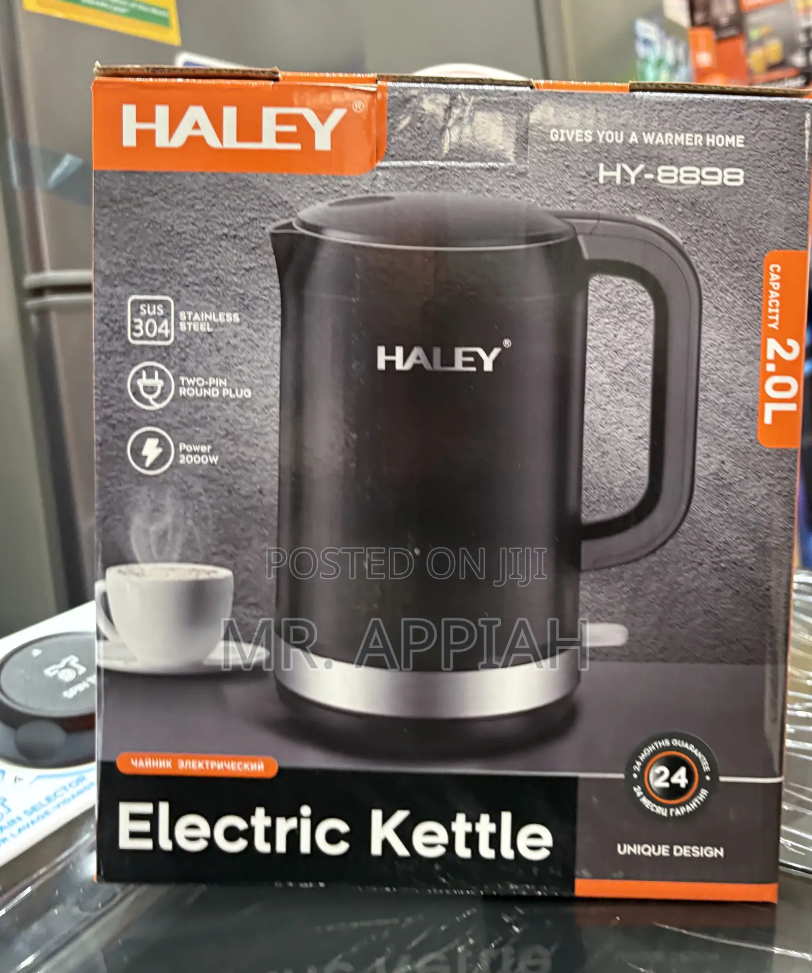 Affordable Haley-Hy-8898 2000watt Electric Water Heater(Black).