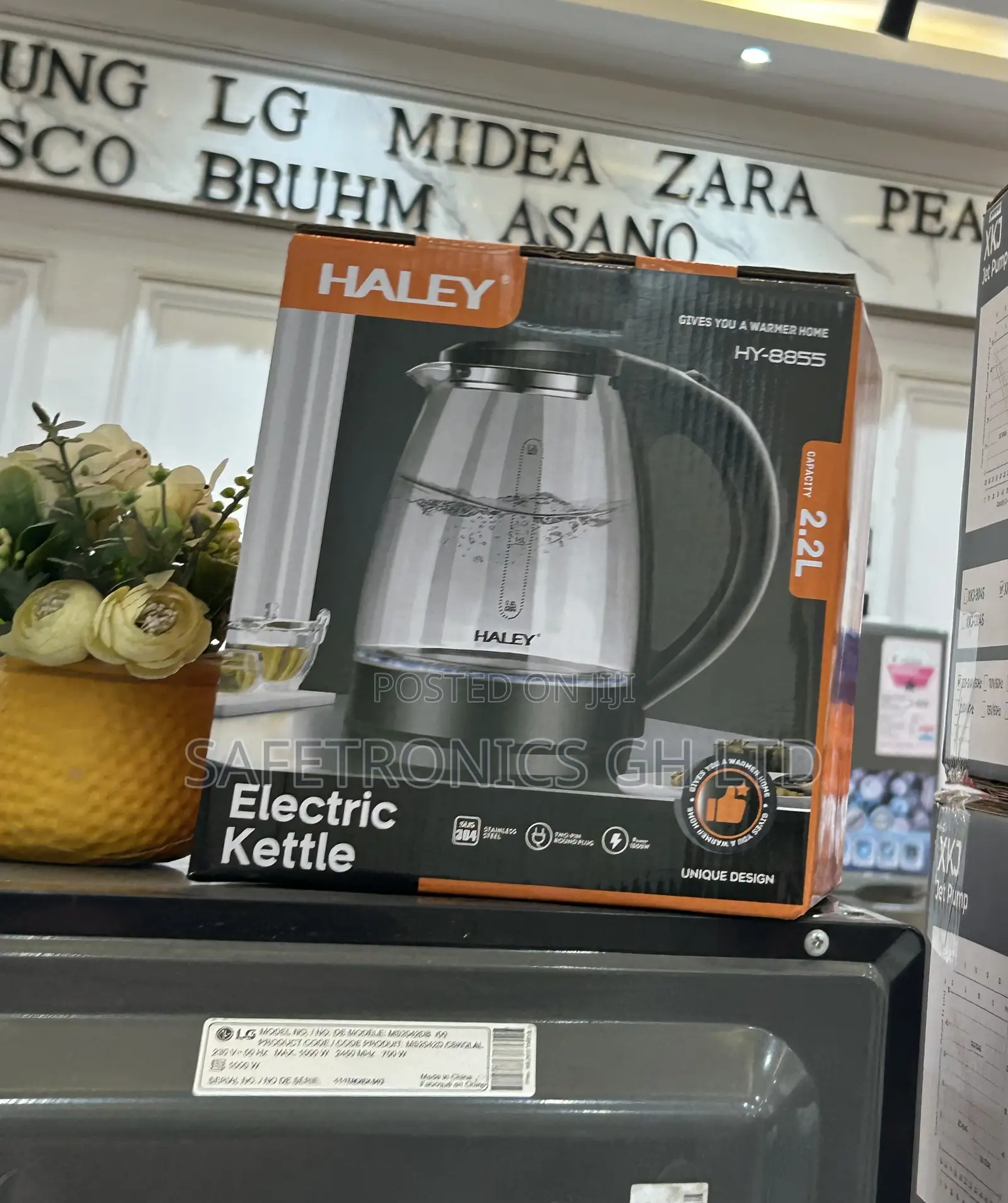 Valuable ** Haley Hy-8855 Transparent Glass 1800w 2.2l Water Kettle