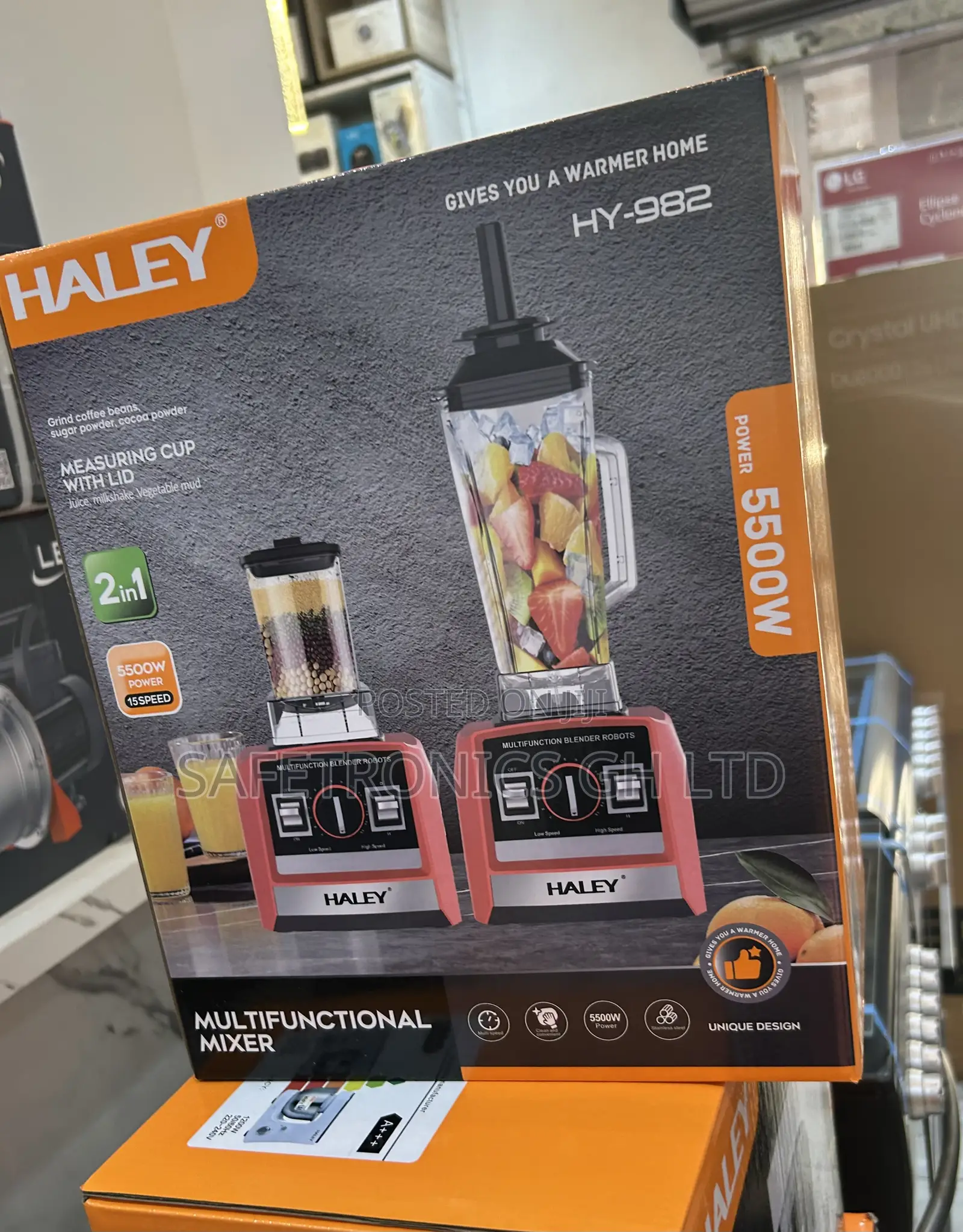 High Quality 2 in 1 Haley 5500 Watts Hy-982 Electric Blender