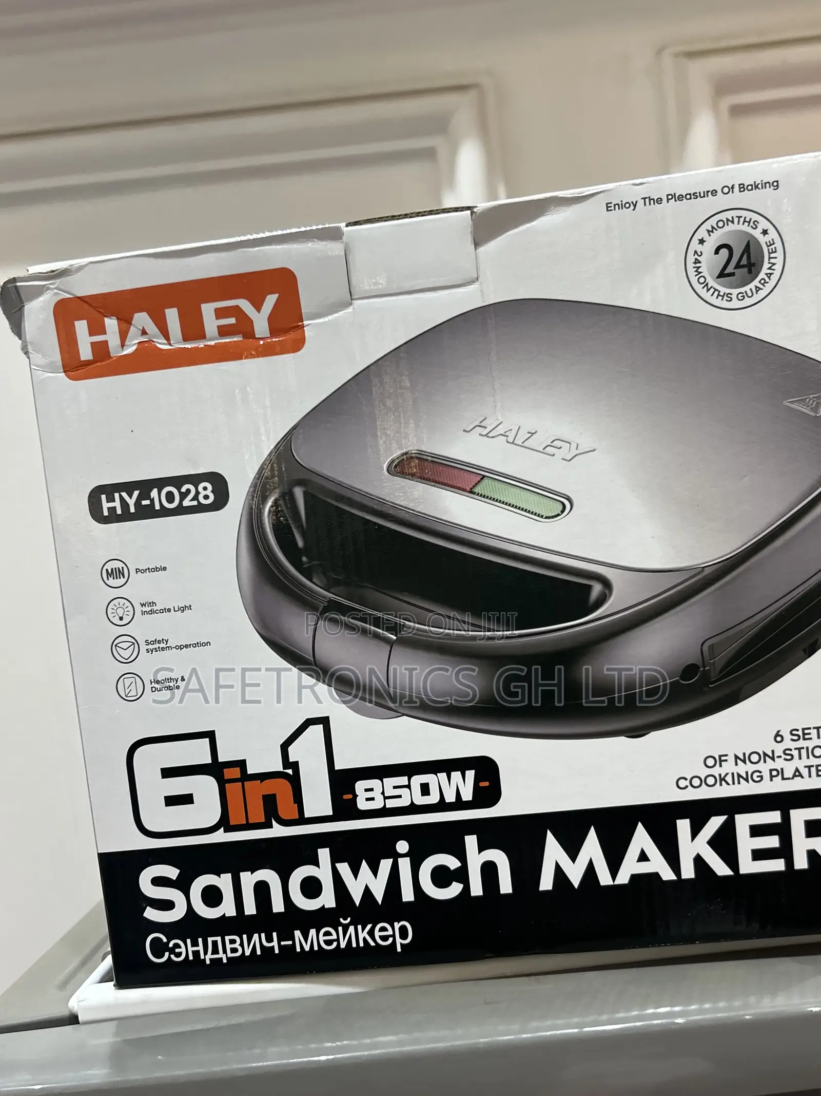 Reliable Grey 6 in 1 Haley Hy-1028 Electric 850w •• Sandwich Maker