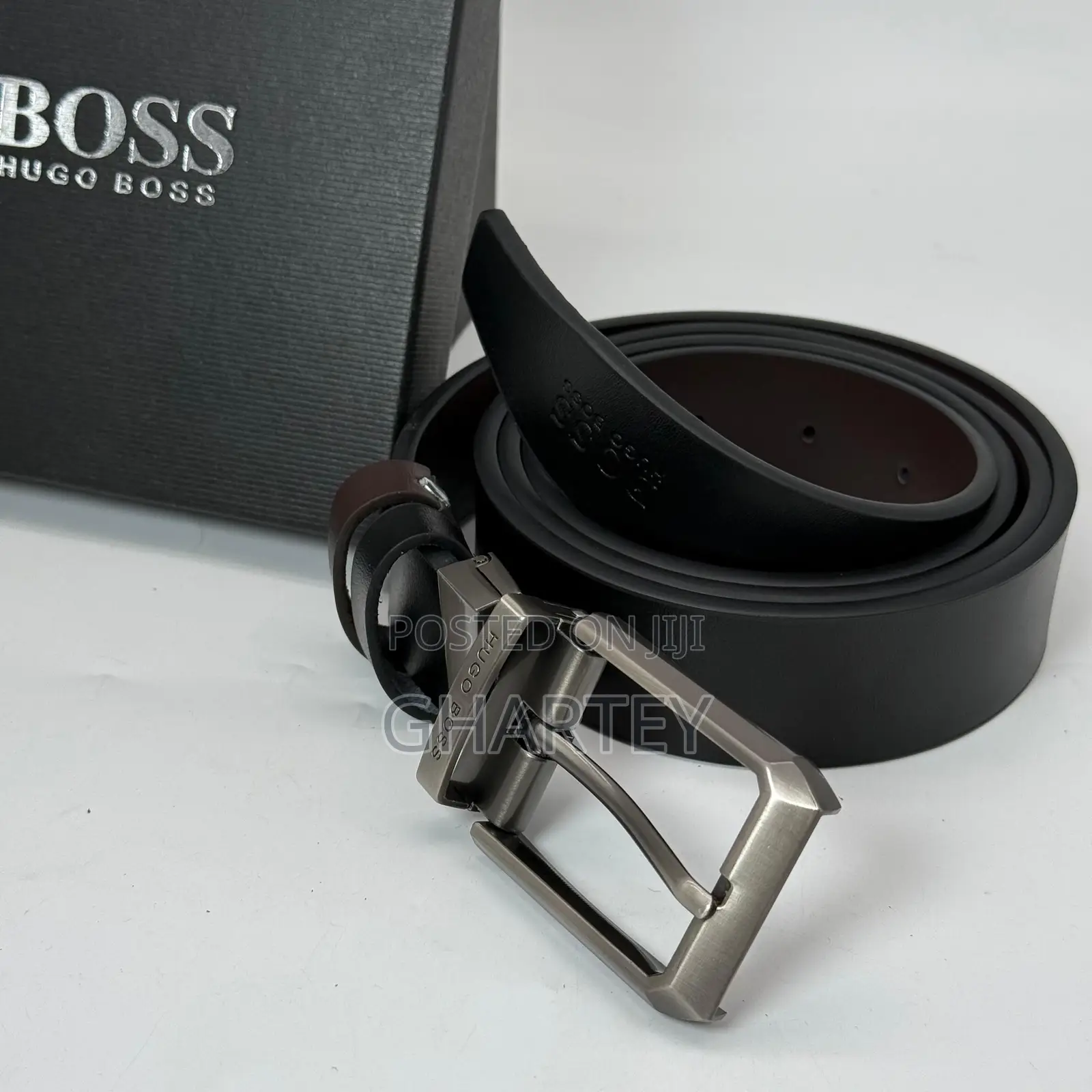 Stylish Metal Simple Buckle Reversible Belt