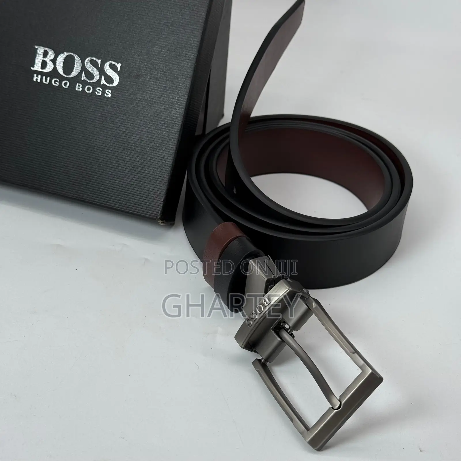 Stylish Metal Simple Buckle Reversible Belt