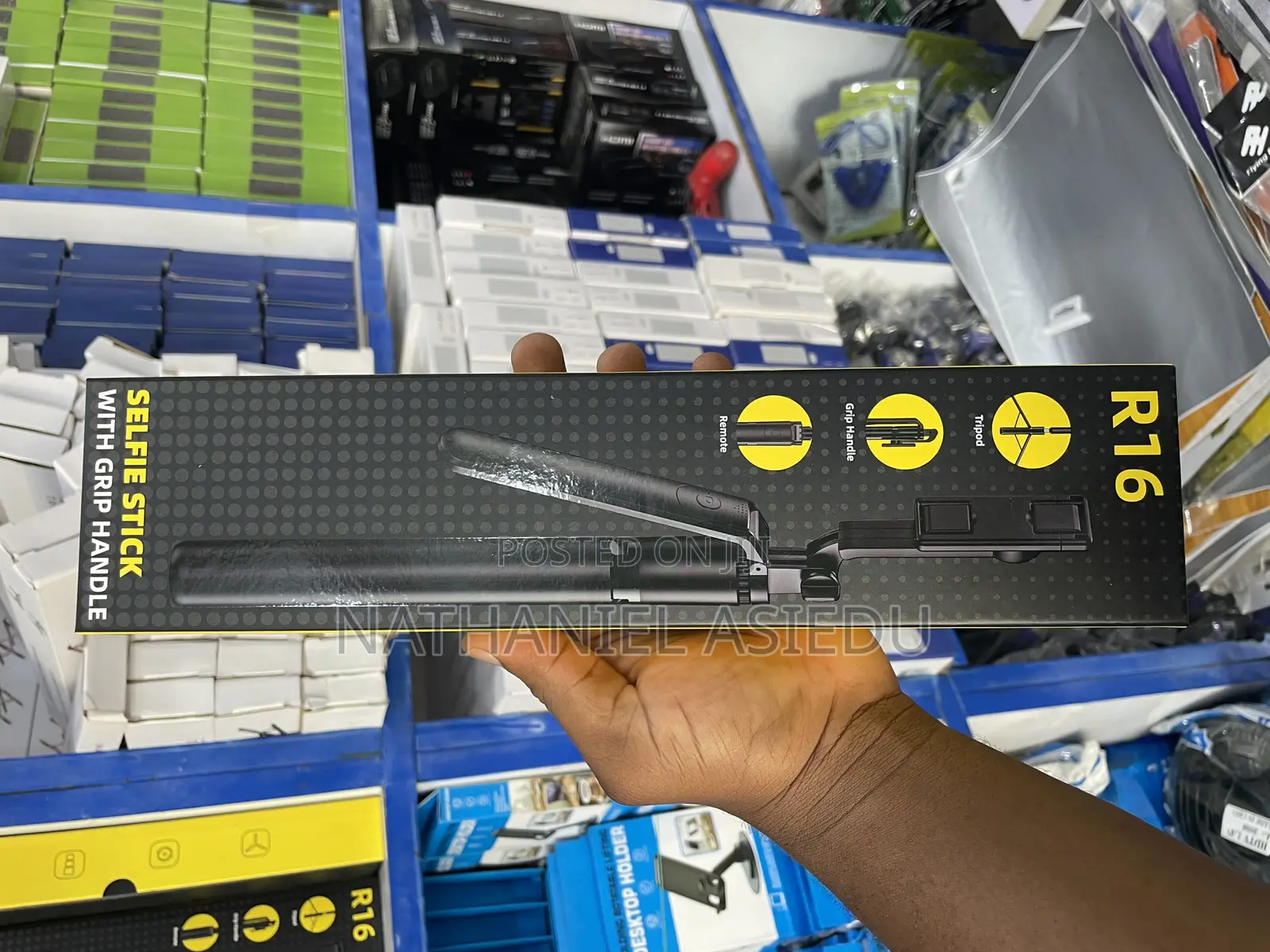 Selfie Stick With Grip Handle.