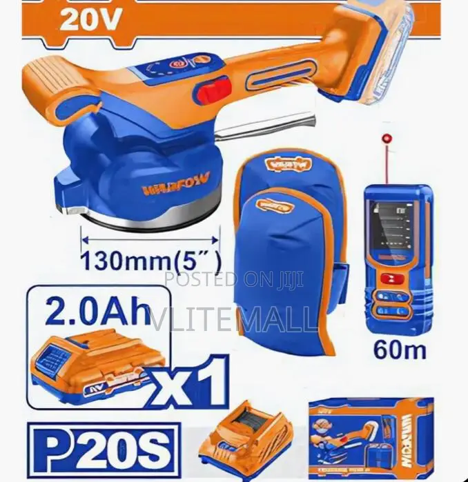Cordless Tile Vibration Machine With Laser Measurer Knee Pads
