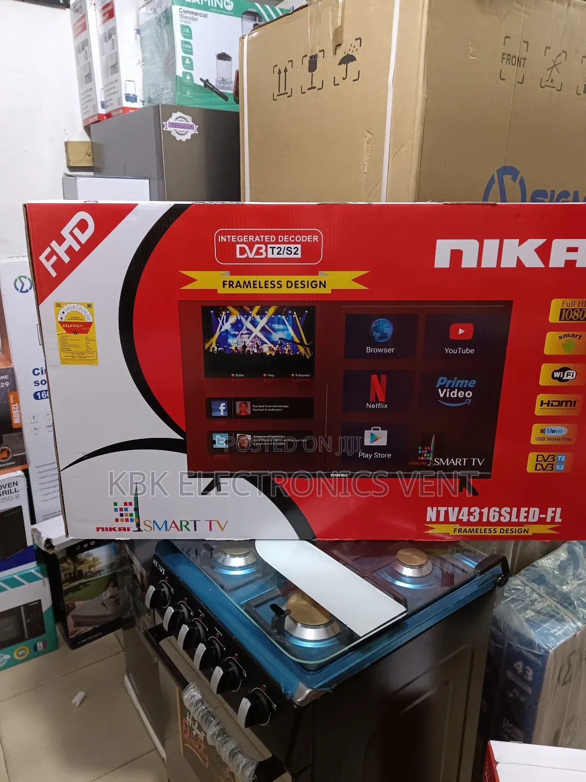 Nikai 43" Smart Android Satellite Digital Led TV.