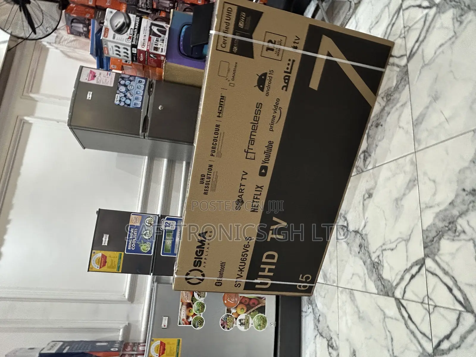 Get Frameless 65 Inch Sigma (Sig-Ku65v6-S) Smart Uhd Led Clear Tv