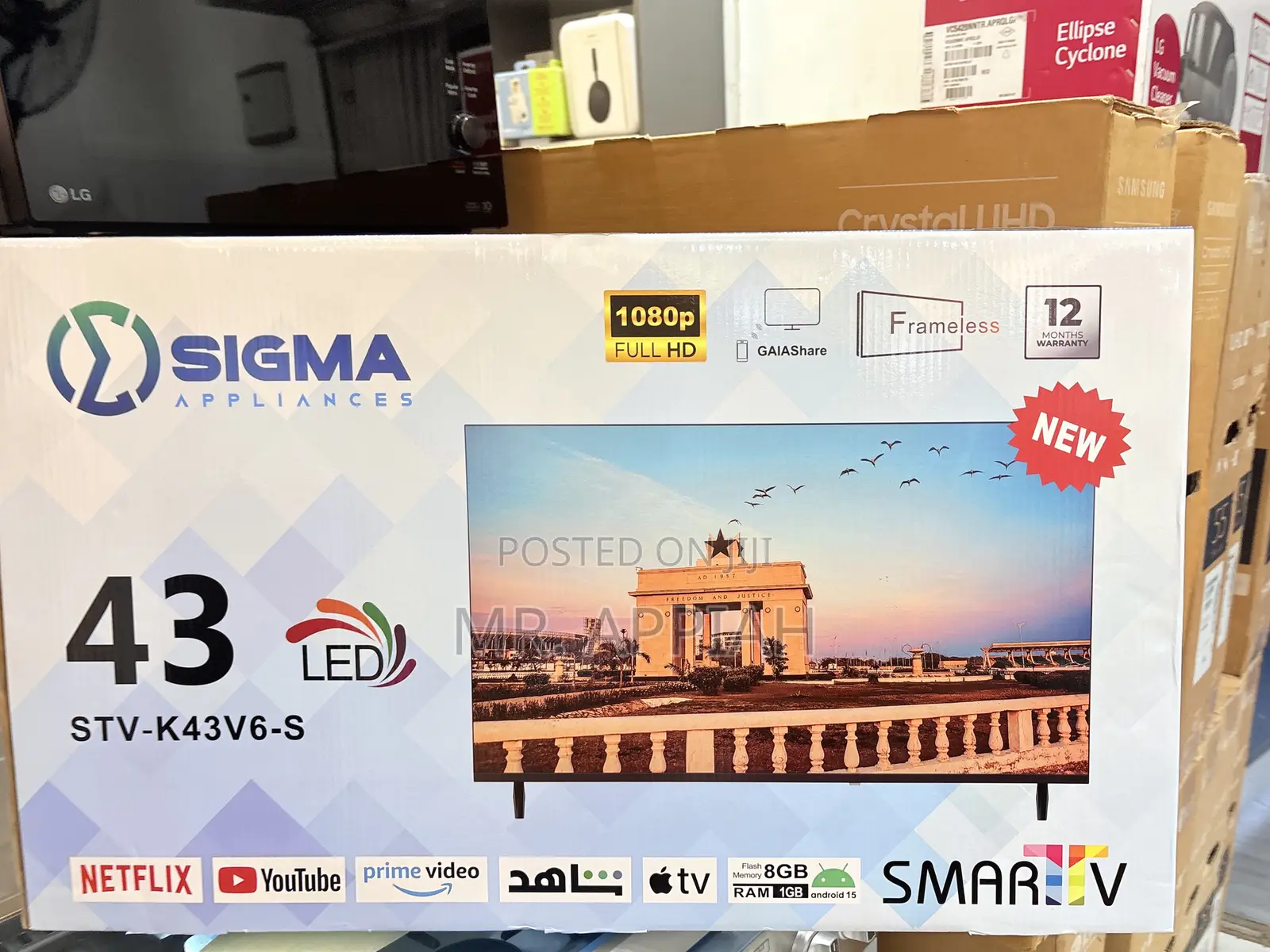 Fresh in Box Sigma Smart Android Television(Sig-K43v6-S) Black 