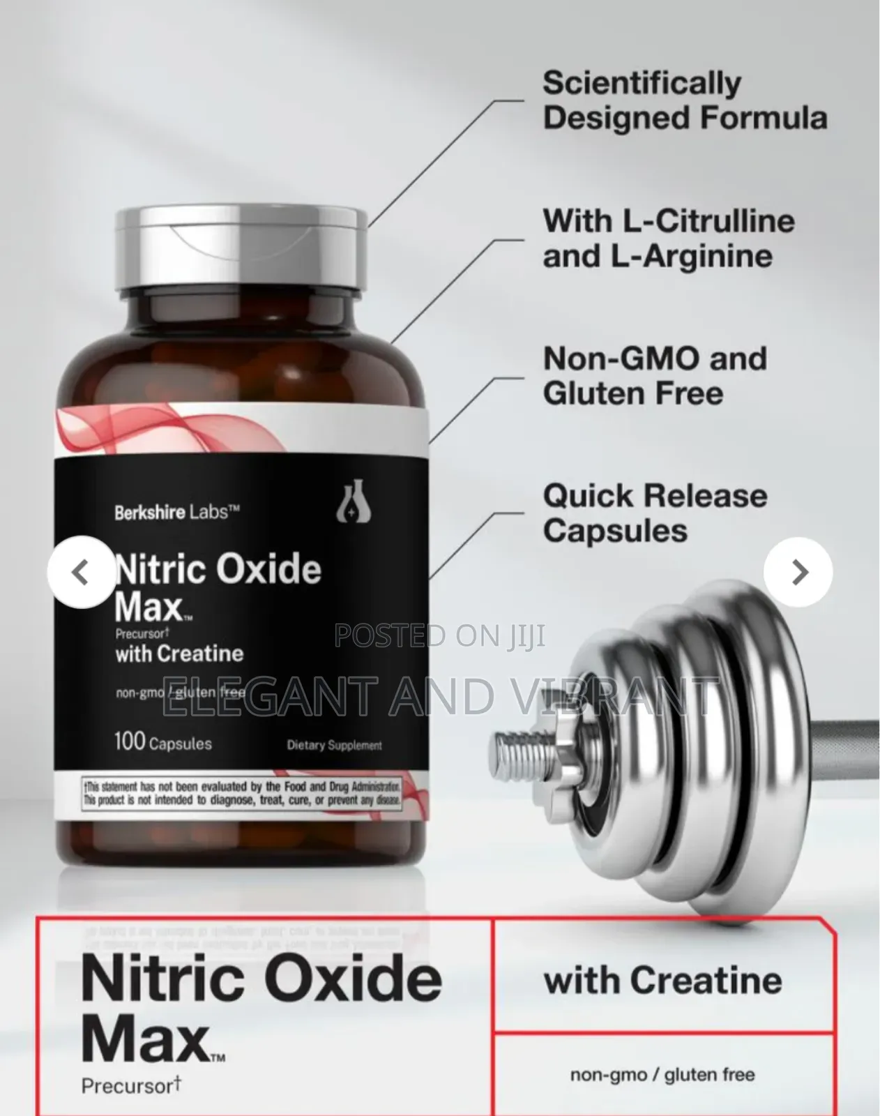 Nitric Oxide With Creatine | 100 Capsules