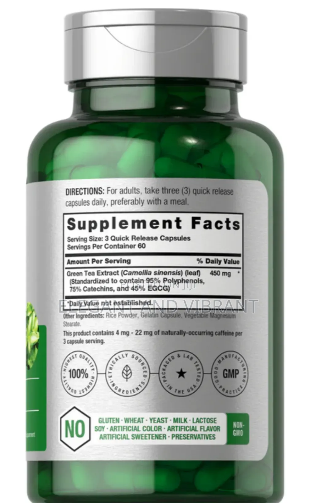 Green Tea Extract 450mg Per Serving | 180 Capsules