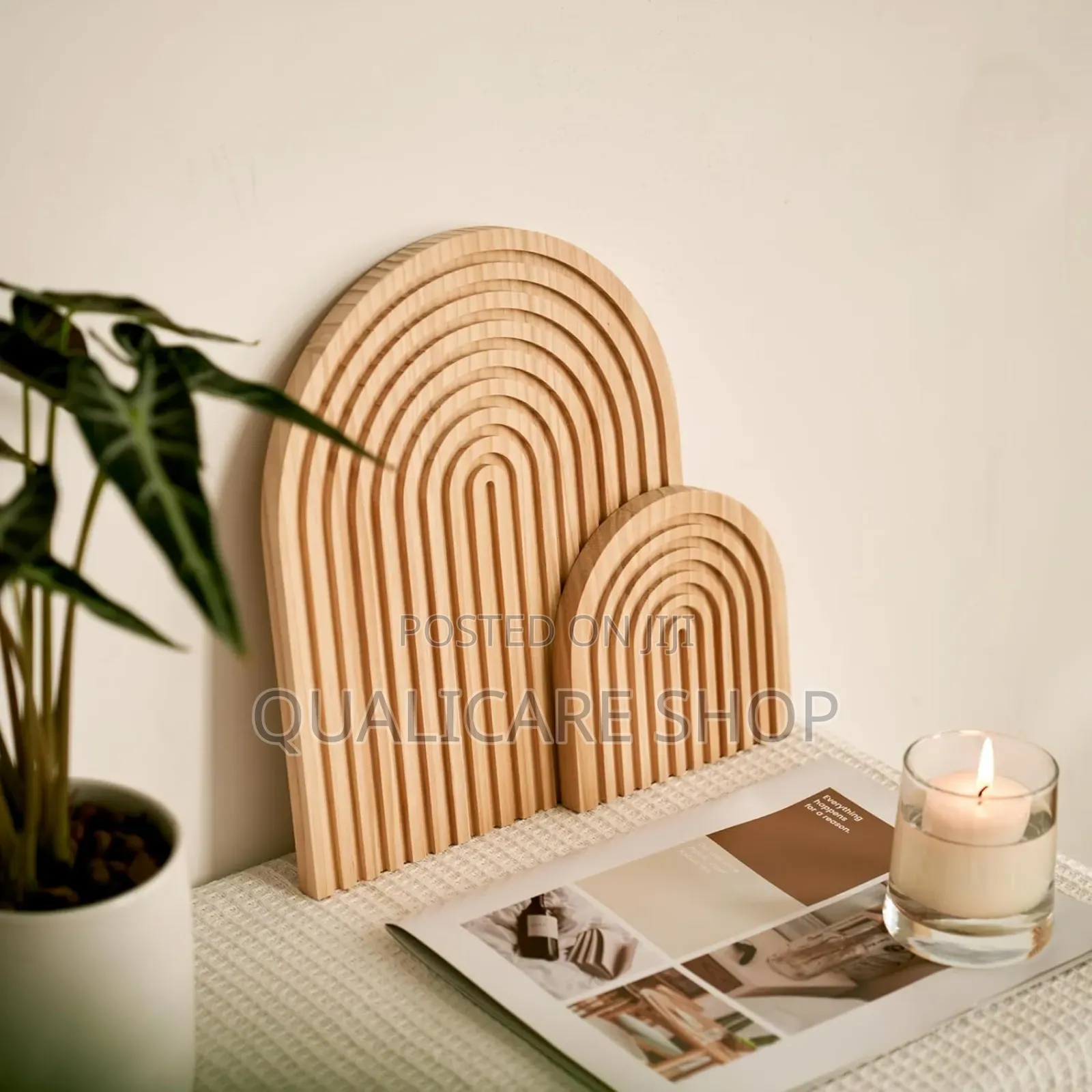 Boho Wooden Rainbow Arch Tray / Decorative Board -1 Large, 1 Small