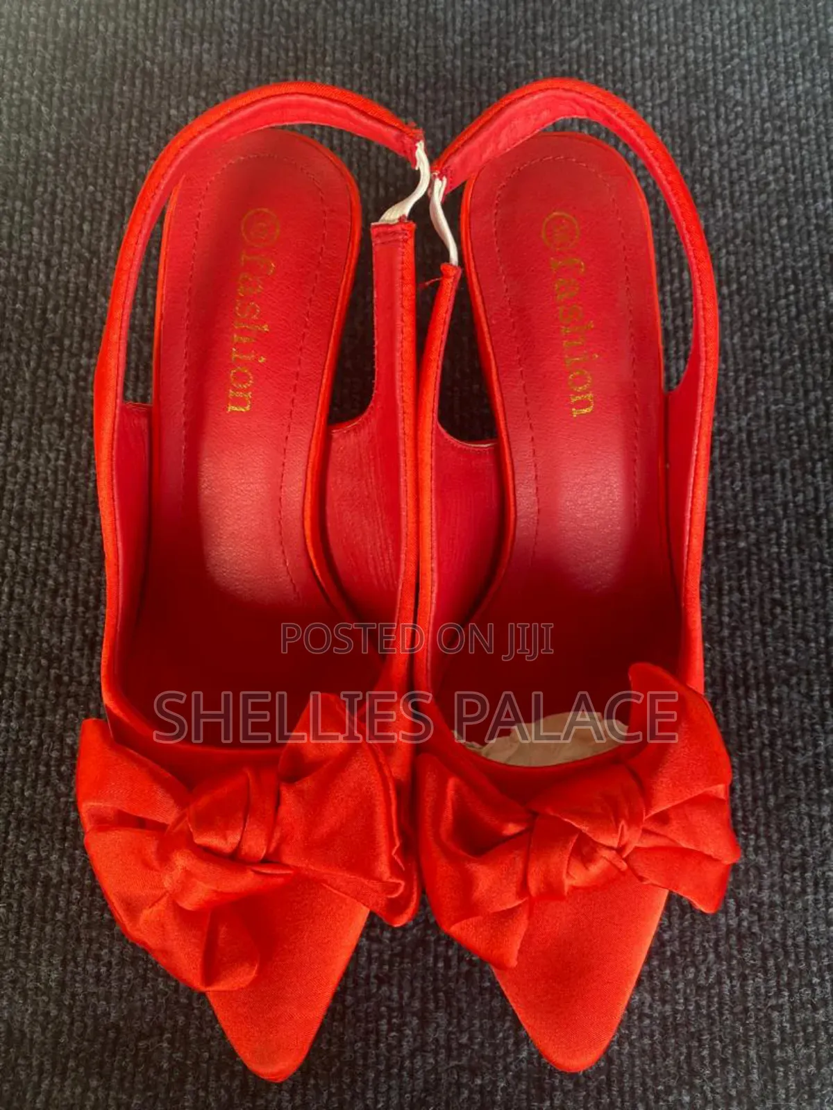 Red Ladies Half Shoes Heels 38 Open.