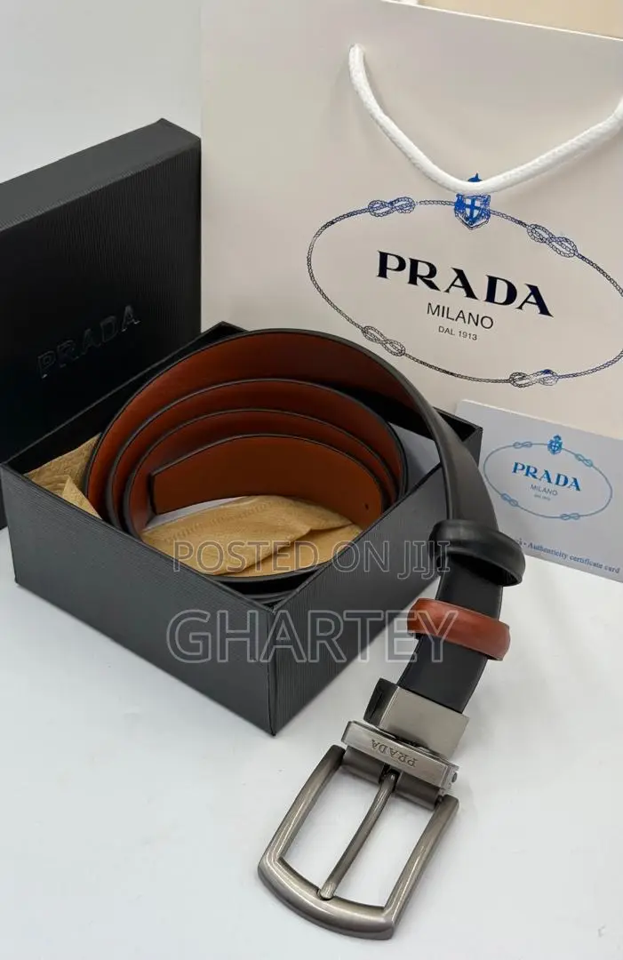 Prada Leather Men’S Reversible Belt