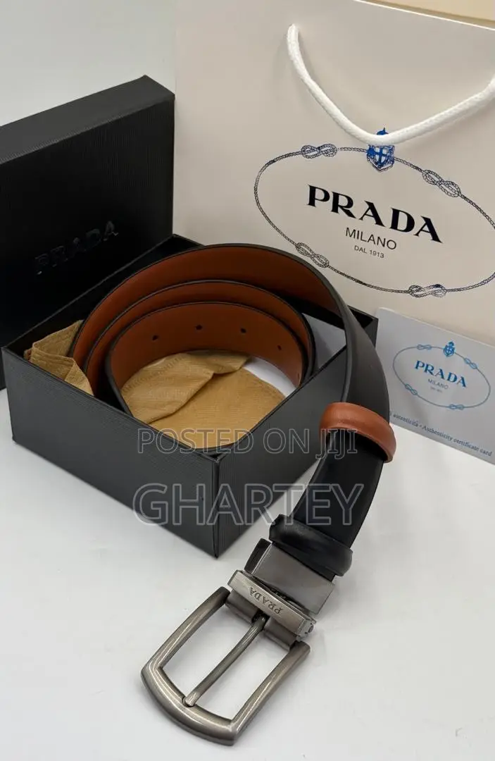 Prada Leather Men’S Reversible Belt