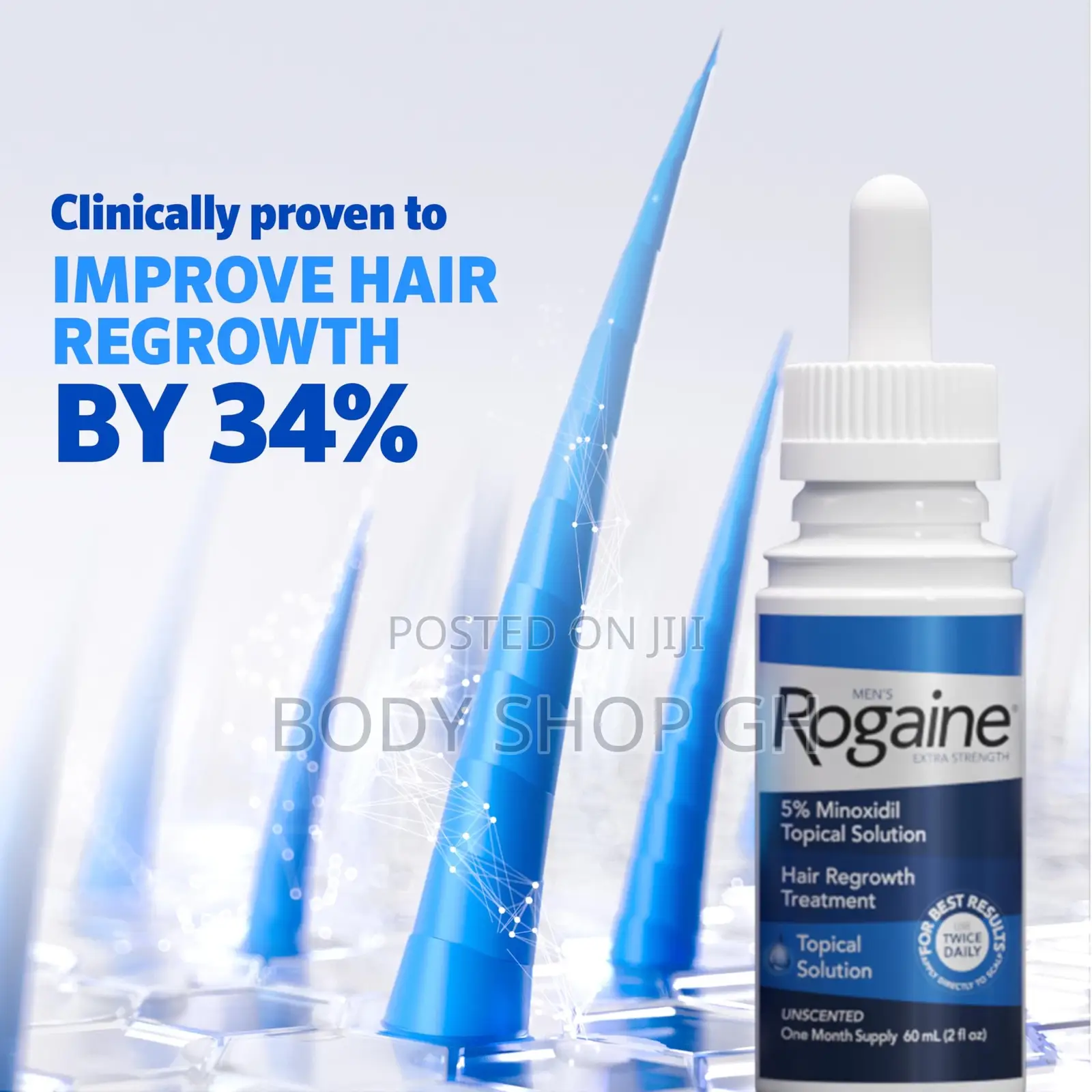 Rogaine Extra Strength 5% Minoxidil Solution for Thinning Hair Loss