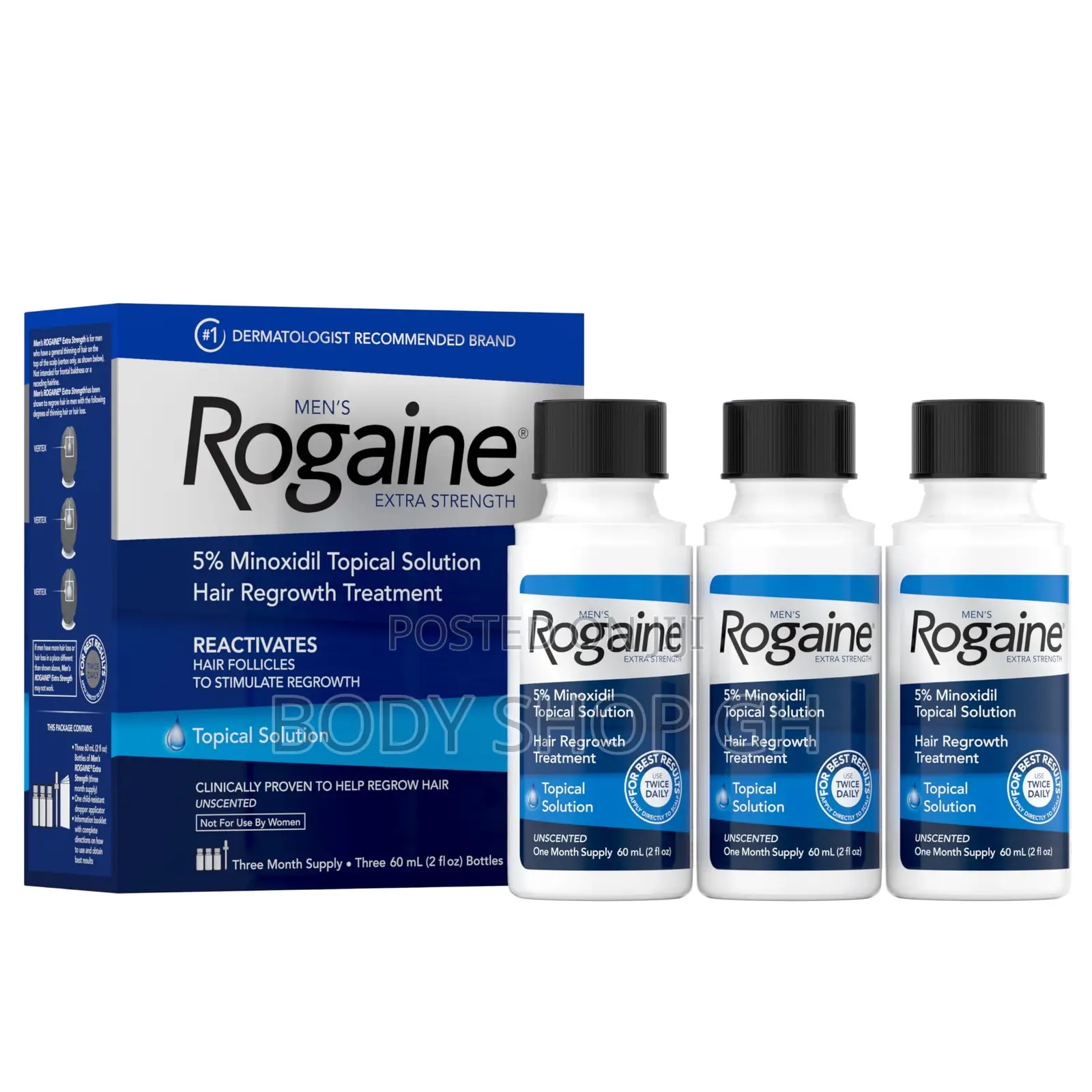 Rogaine Extra Strength 5% Minoxidil Solution for Thinning Hair Loss