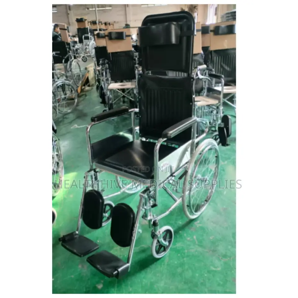 Reclinable Long Back Commode Wheel Chair