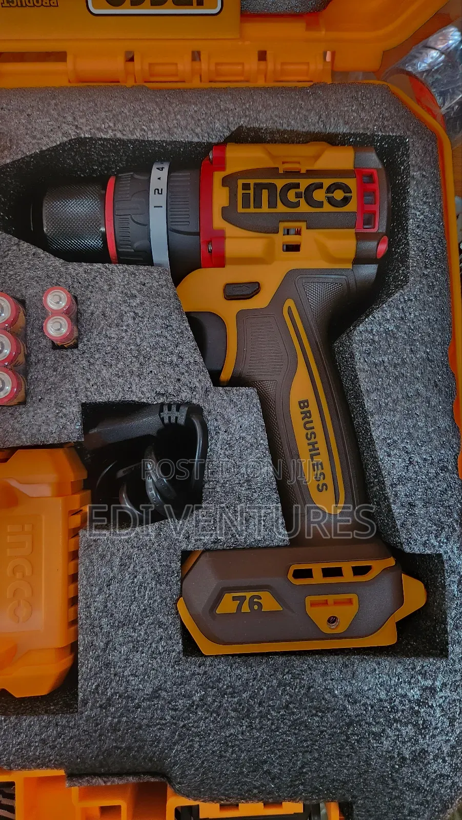 Ingco Cordless Drill 20v 76nm + Laser Level + Laser Distance Detector