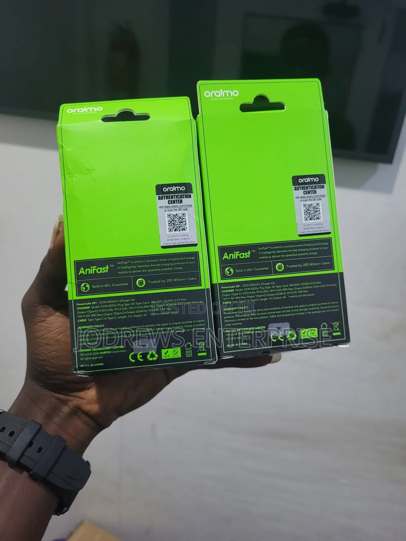 Oraimo Powercube 201 Uk Type 20w Type-c To Type-c Plug Charger Kit