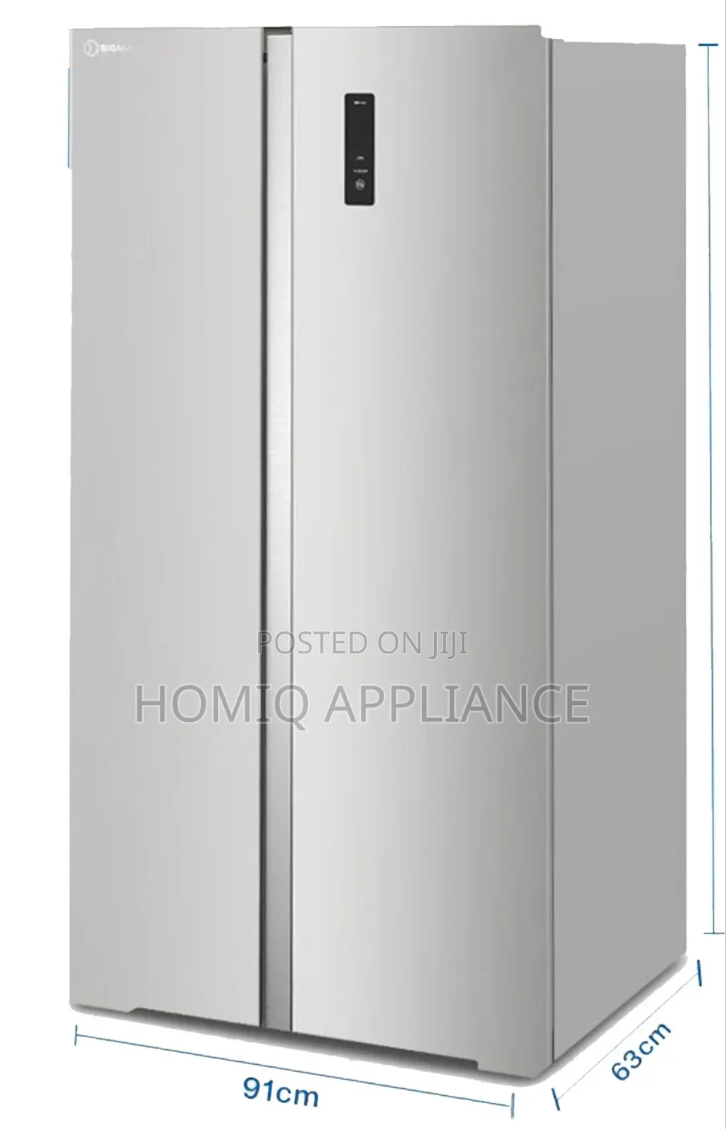 Sigma Fridge Double Door Side by Side 528l Inverter Touch Silver