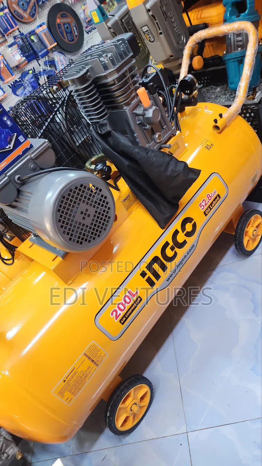 Ingco 200 Litres Air Compressor - Belt Driven