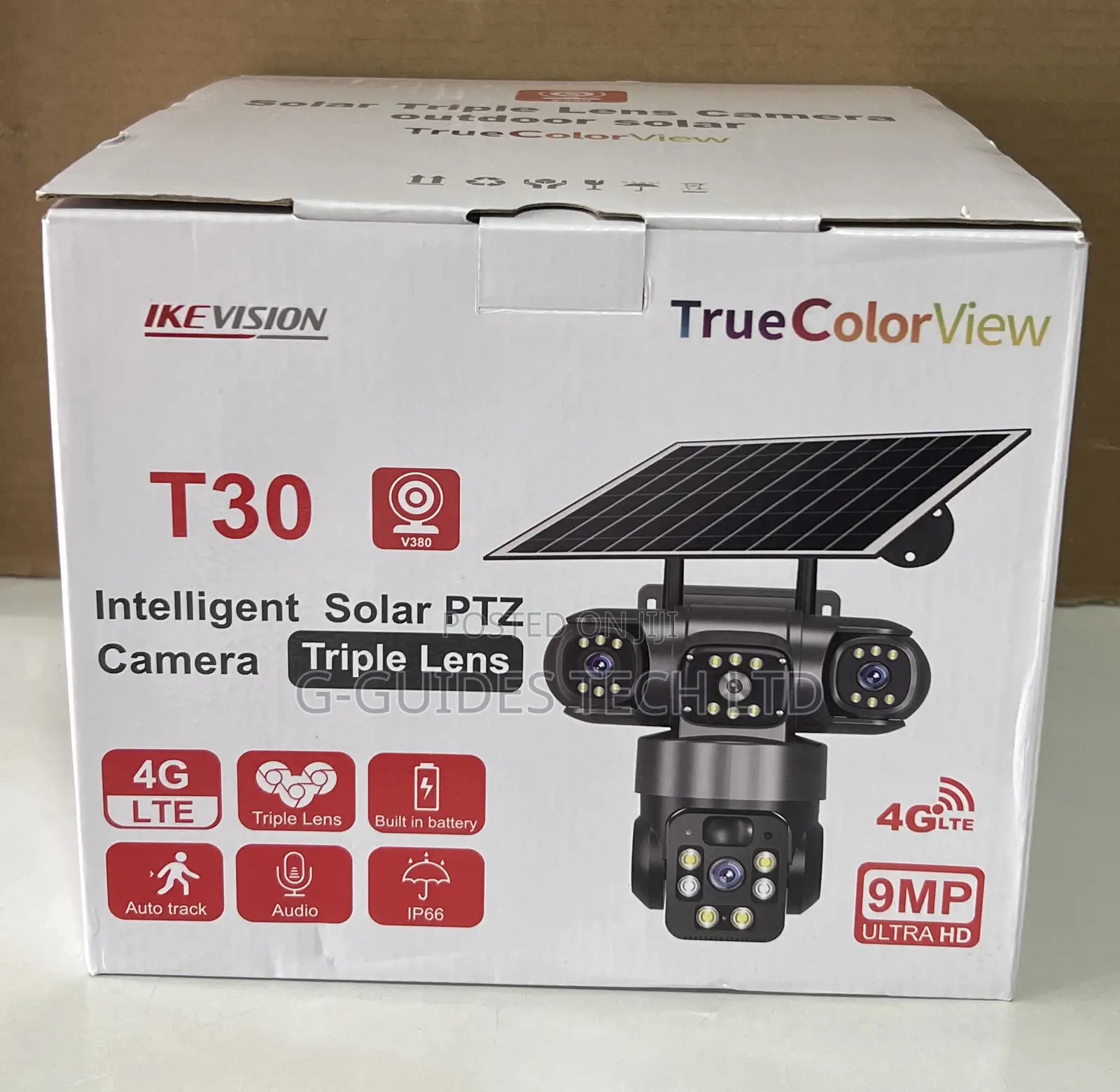 T30 Intelligent 4g Solar PTZ Camera Triple Lens, 3lens 4g Solar Camera