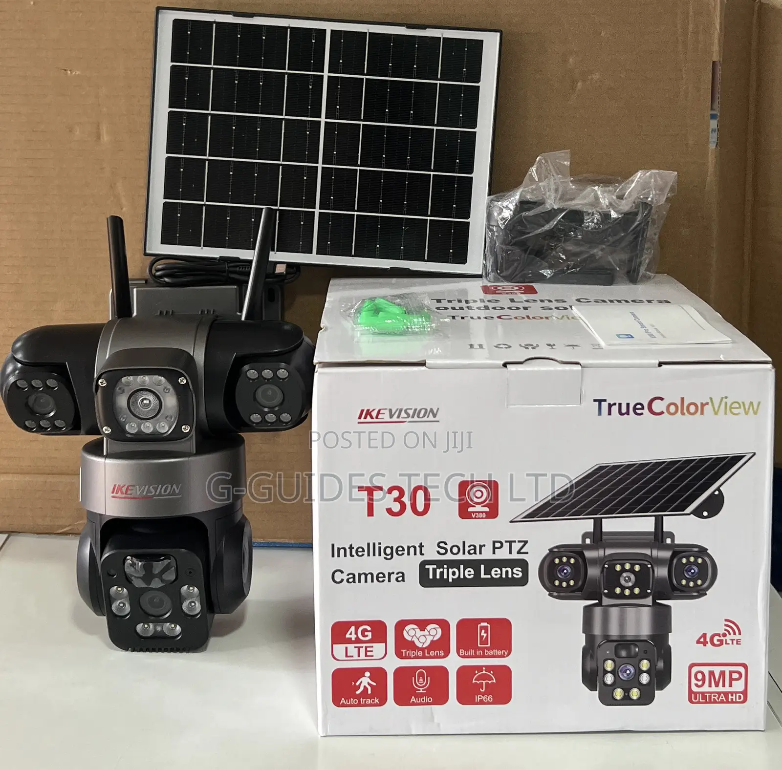 T30 Intelligent 4g Solar PTZ Camera Triple Lens, 3lens 4g Solar Camera