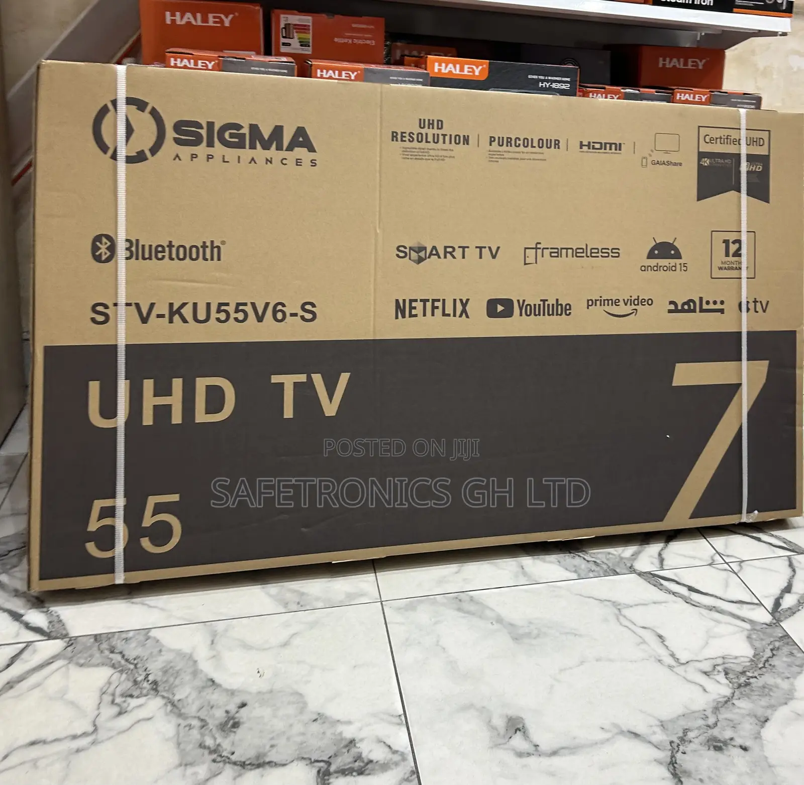 Original 55 Inch Led Uhd Ultra Sigma Sig-Ku55v6-S Frameless Tv